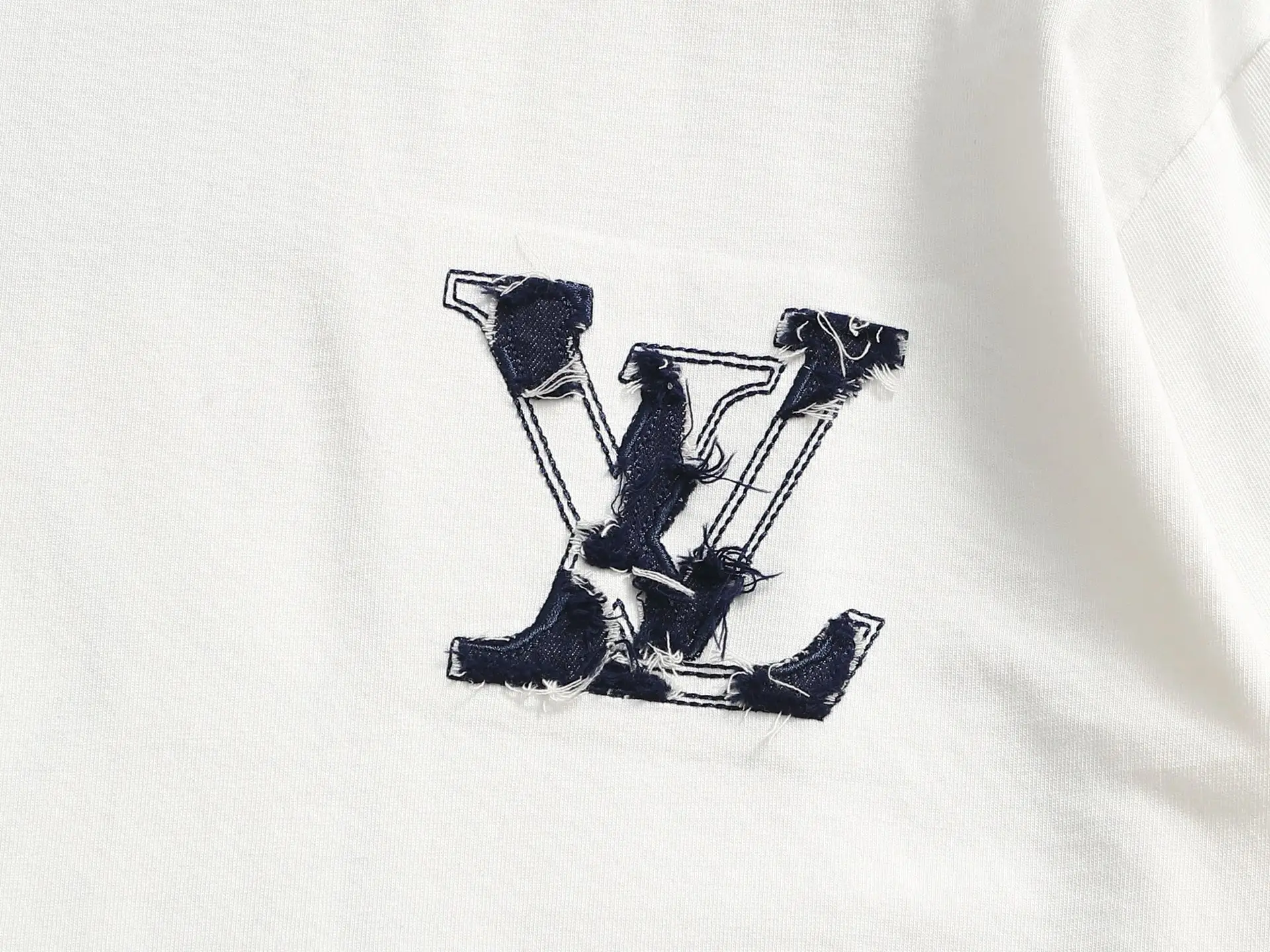 Denim Patchwork Logo Cotton T-Shirt D17014616 — view 5