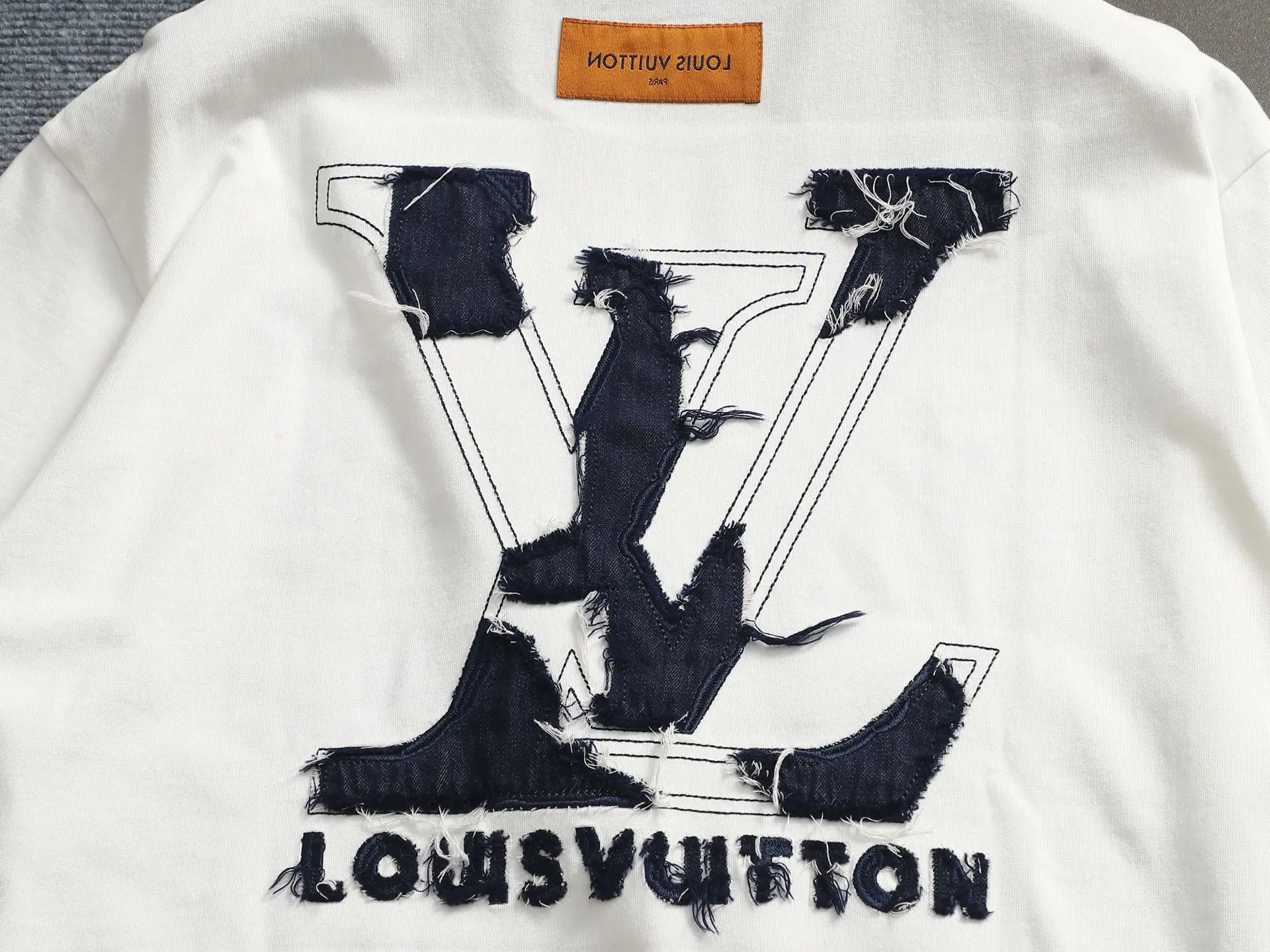 Denim Patchwork Logo Cotton T-Shirt D17014616 — view 10