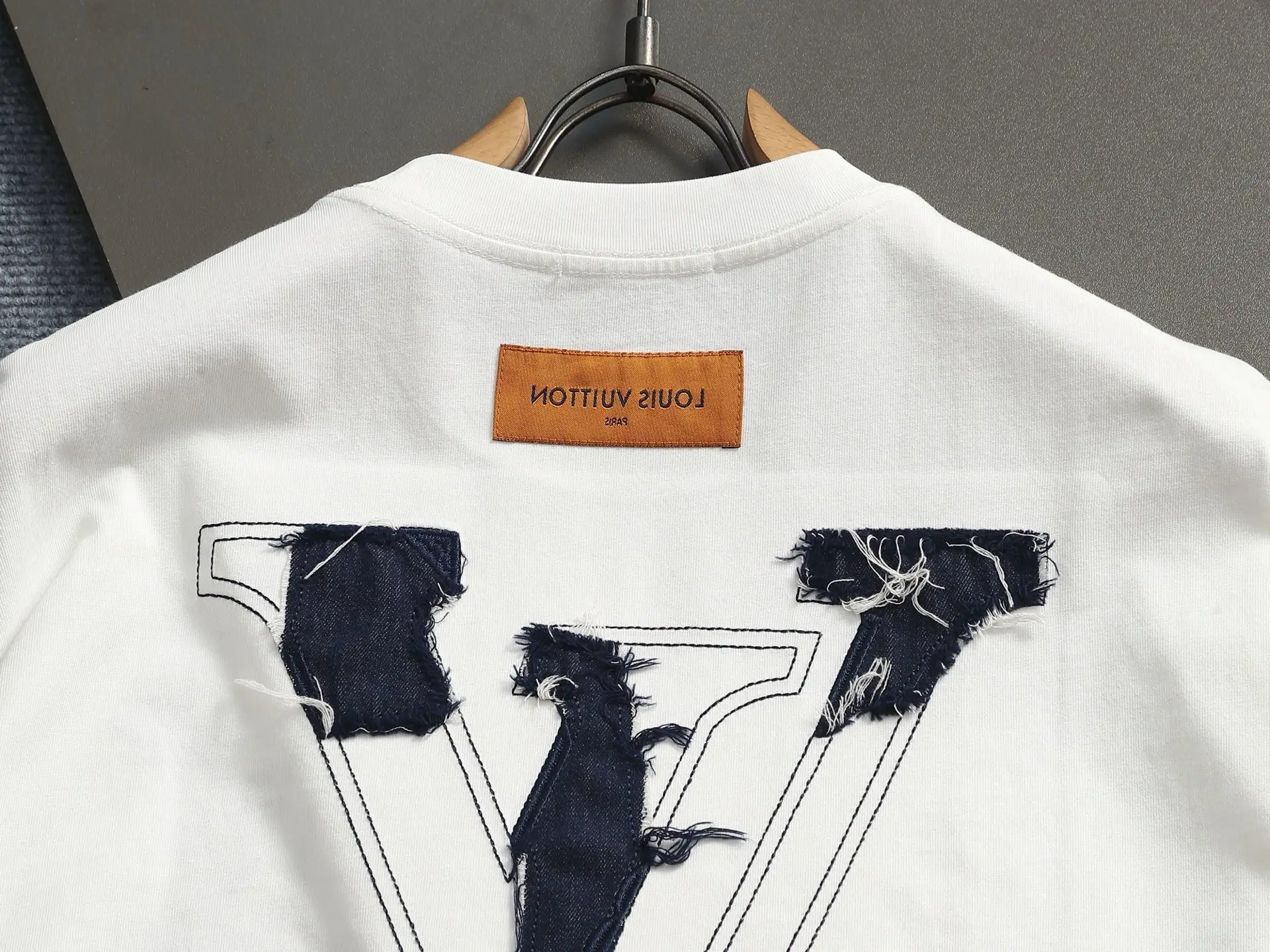 Denim Patchwork Logo Cotton T-Shirt D17014616 — view 11
