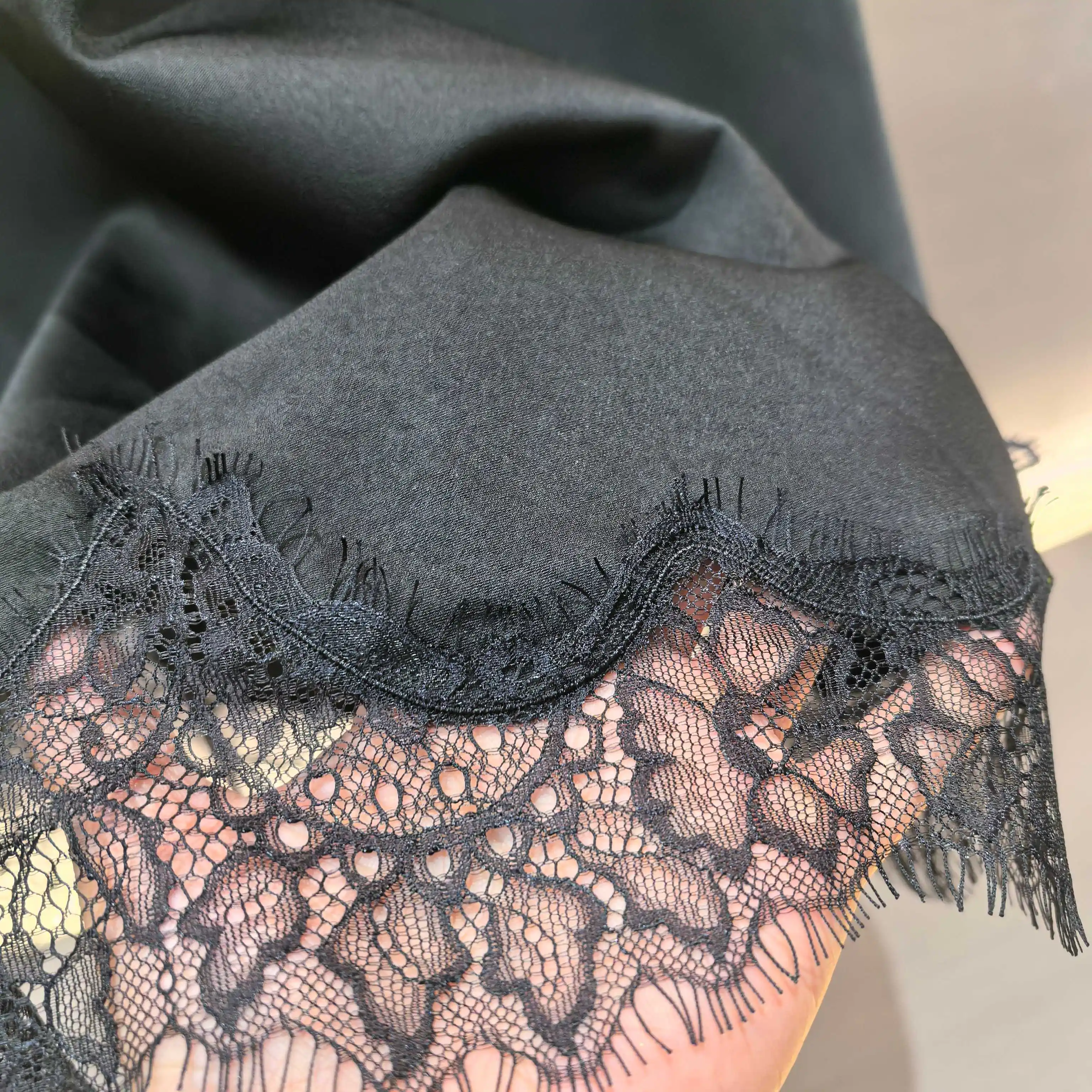 Lace-Trimmed Silk Slip Dress D17023751 — view 5