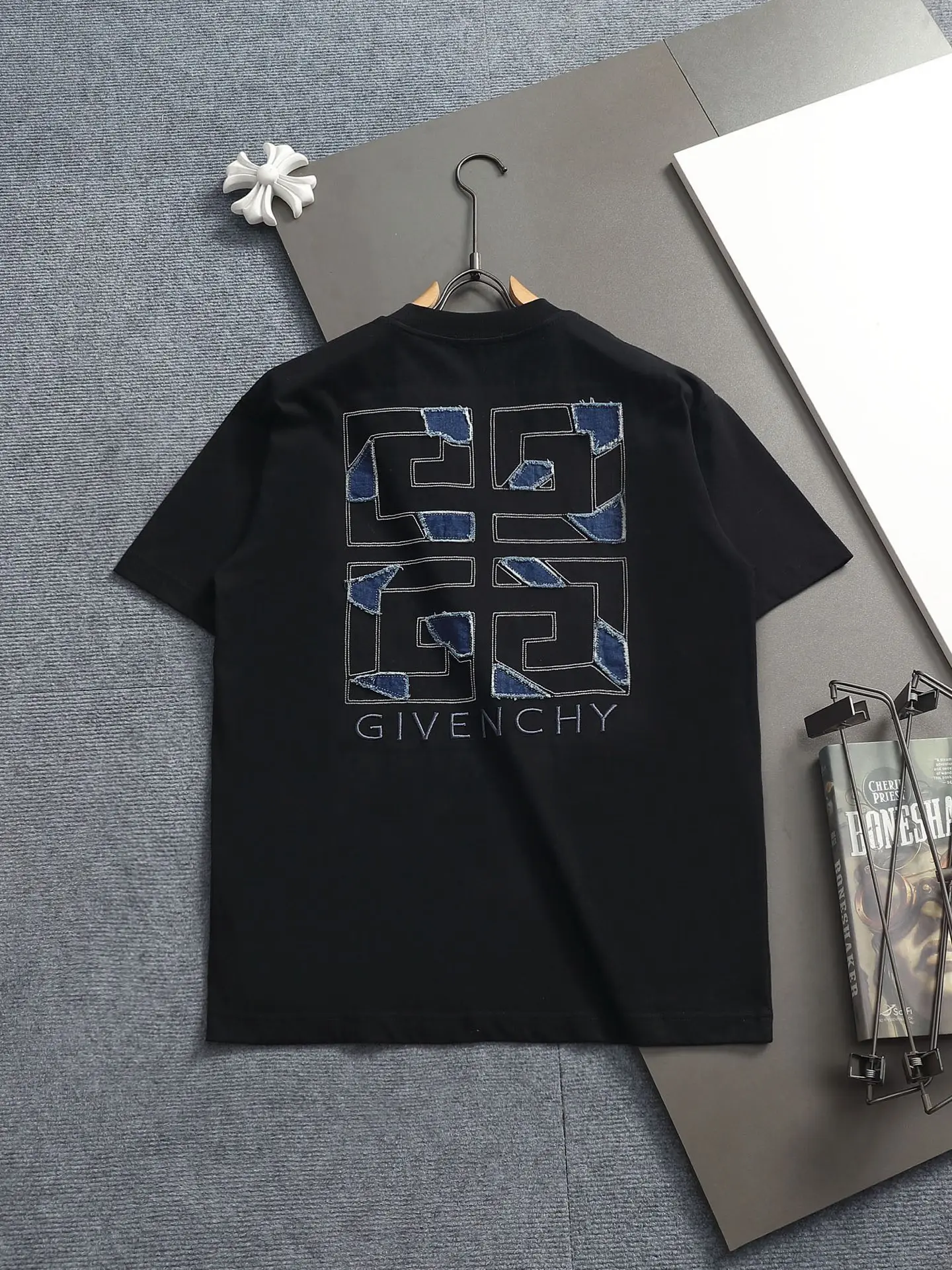 4G Logo Denim Patch Embroidered T-Shirt D17514607 — view 2