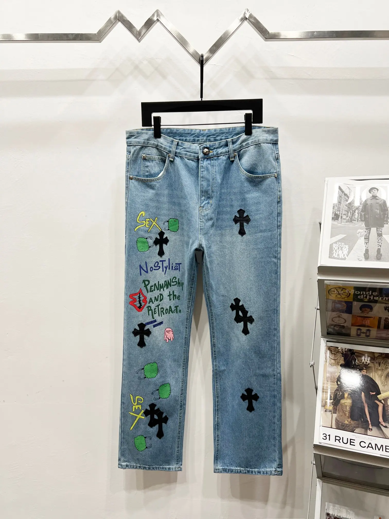 Chrome Hearts Cross Patch Graphic Jeans D18019747