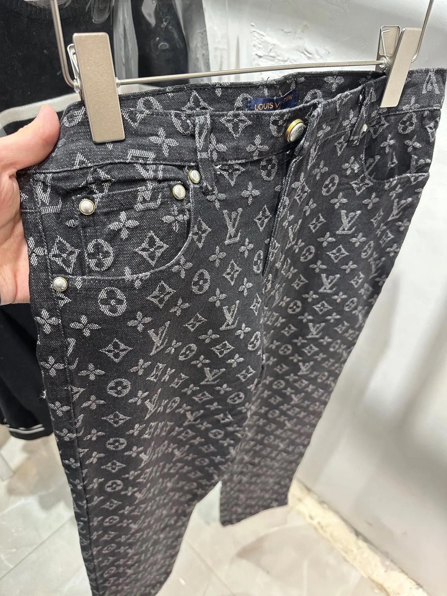 Monogram Jacquard Straight-Leg Jeans D18013849 — view 3