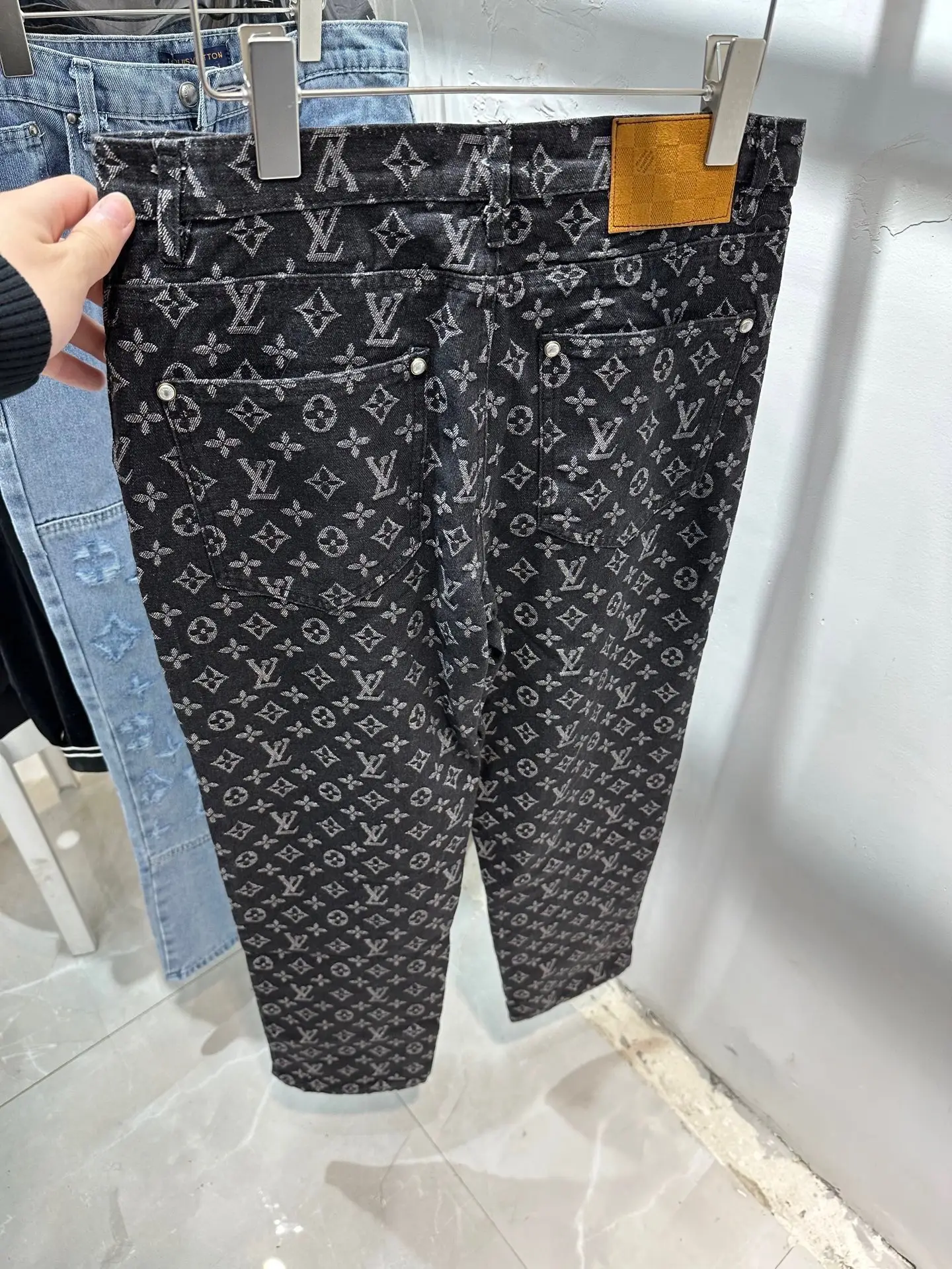 Monogram Jacquard Straight-Leg Jeans D18013849 — view 5
