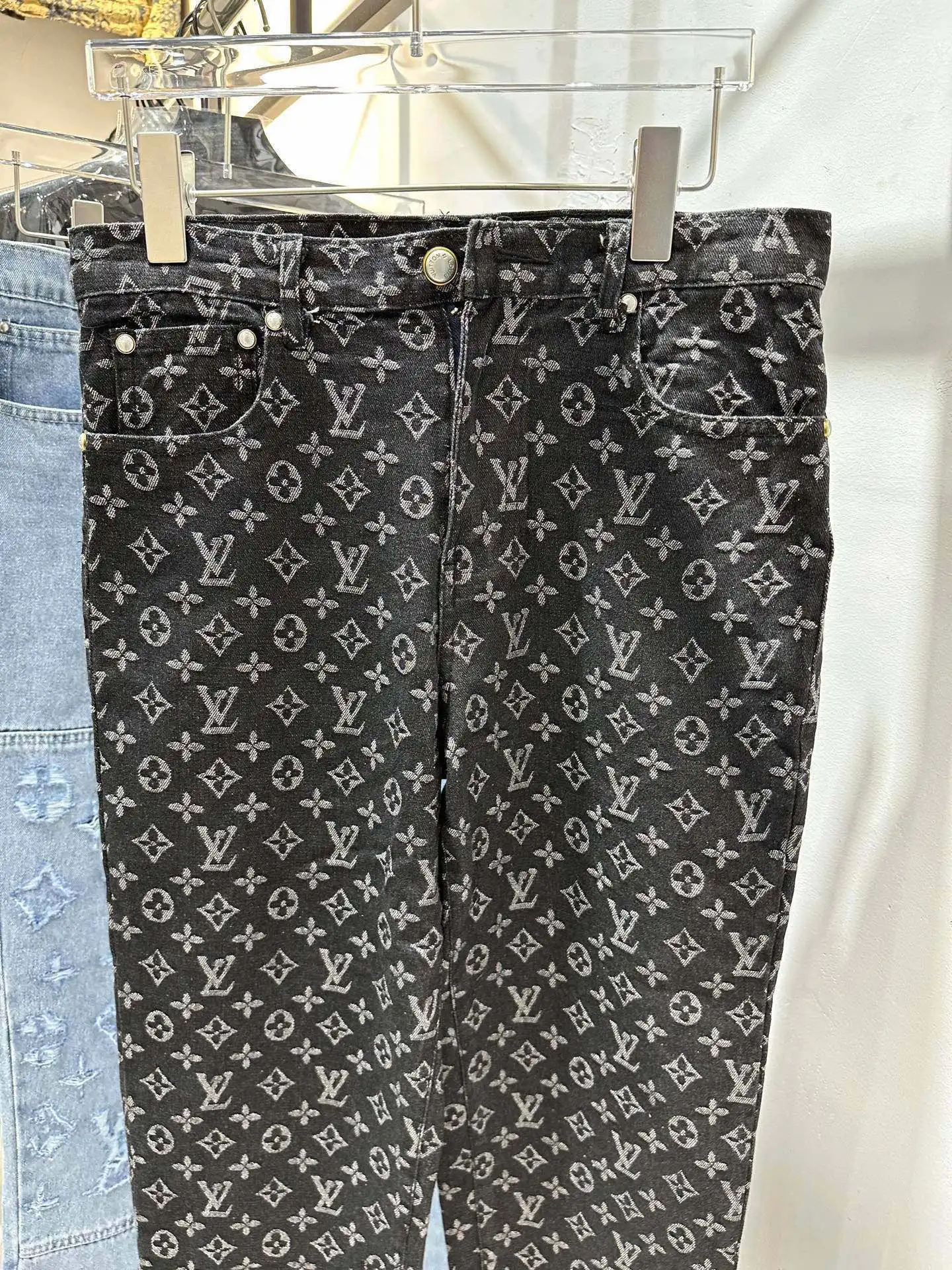 Monogram Jacquard Straight-Leg Jeans D18013849 — view 6