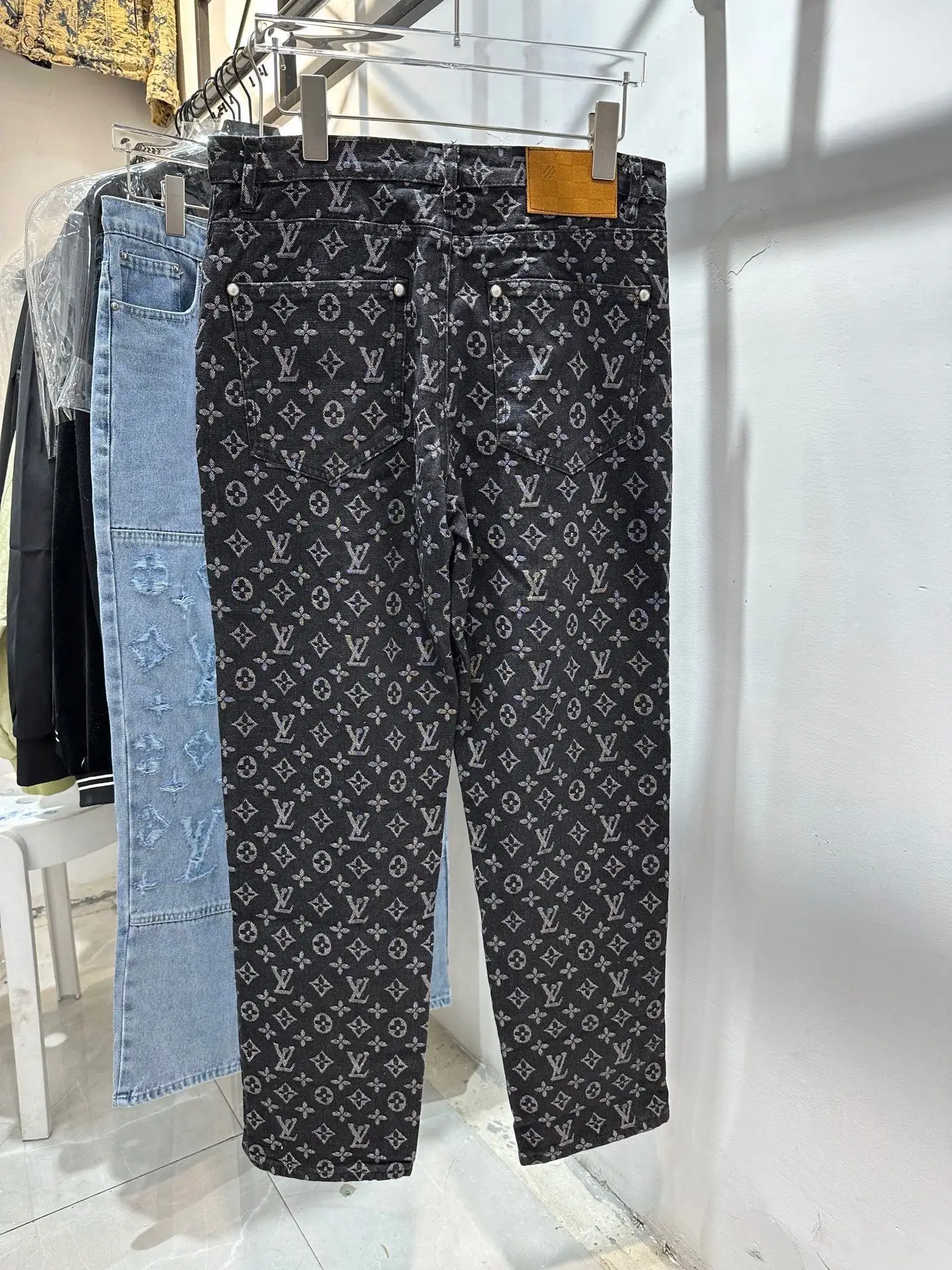 Monogram Jacquard Straight-Leg Jeans D18013849 — view 8