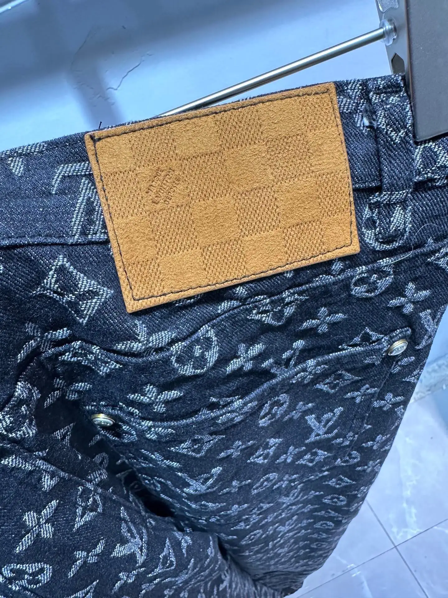 Monogram Jacquard Straight-Leg Jeans D18013849 — view 10