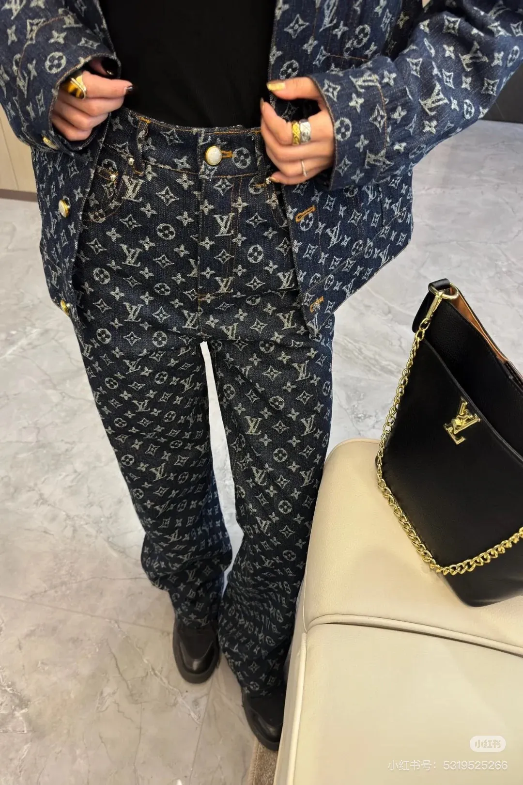 Monogram Jacquard Straight-Leg Jeans D18013849 — view 11