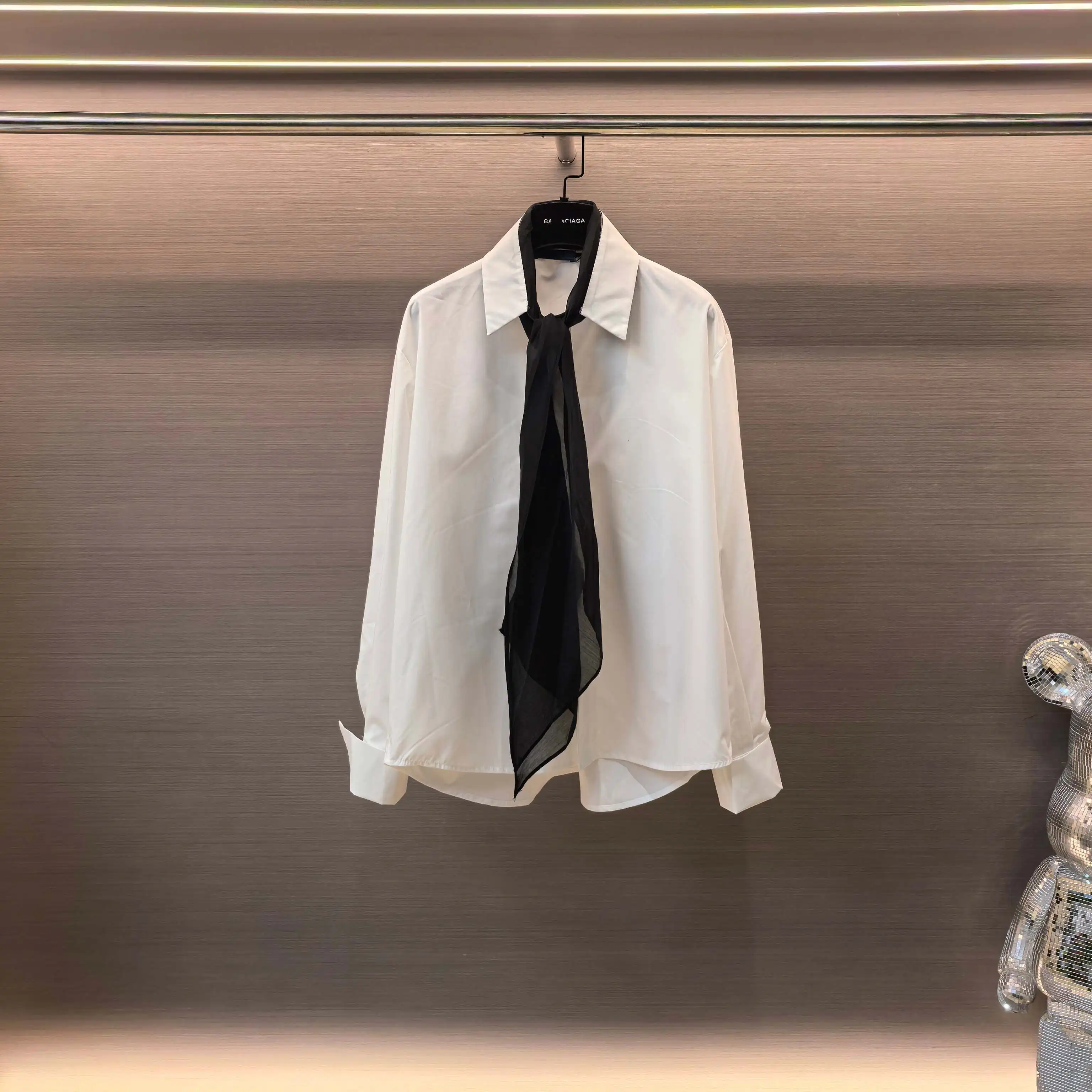 Tie-Neck Cotton-Blend Poplin Shirt D18523711