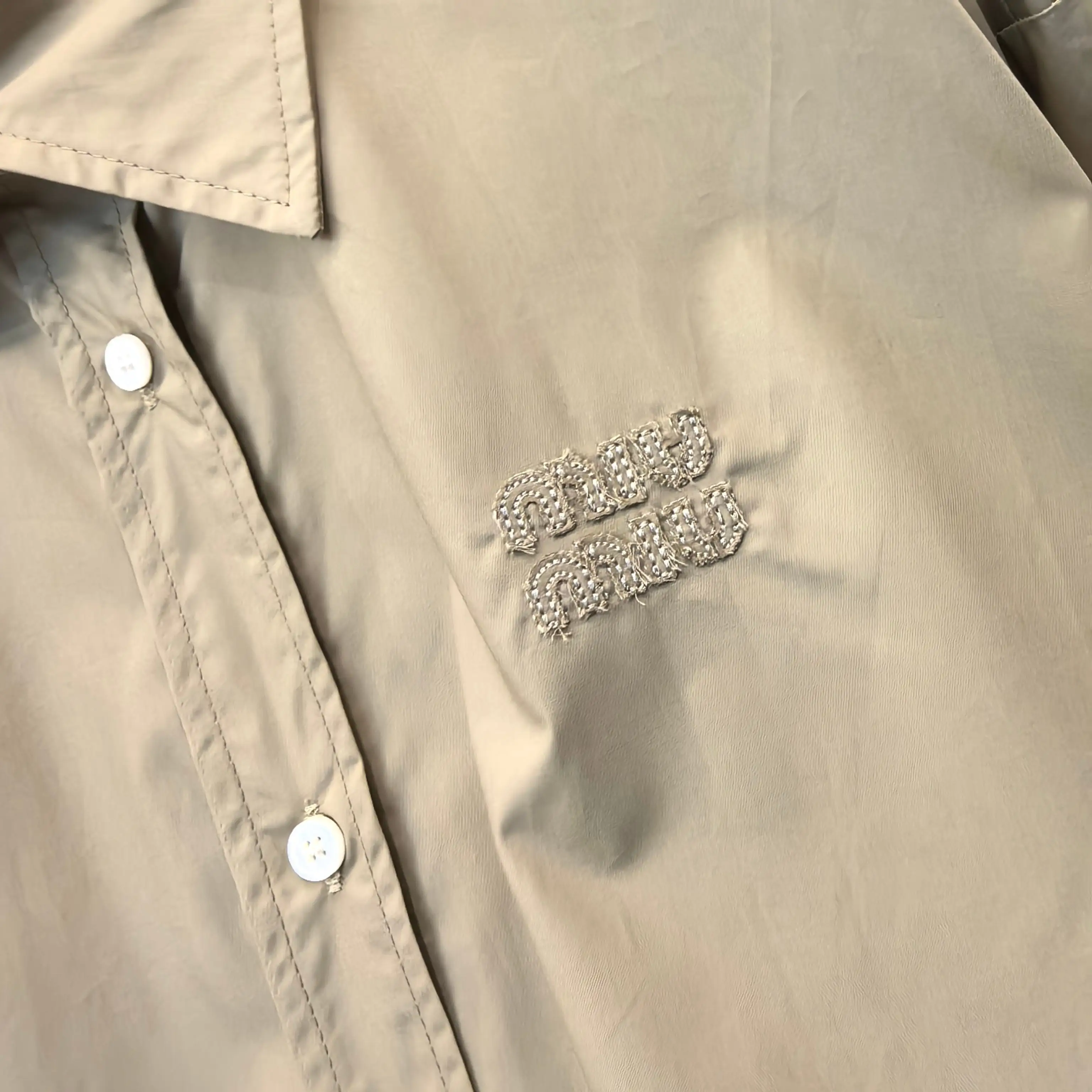 Logo-Embroidered Oversized Cotton Shirt D18523748 — view 5