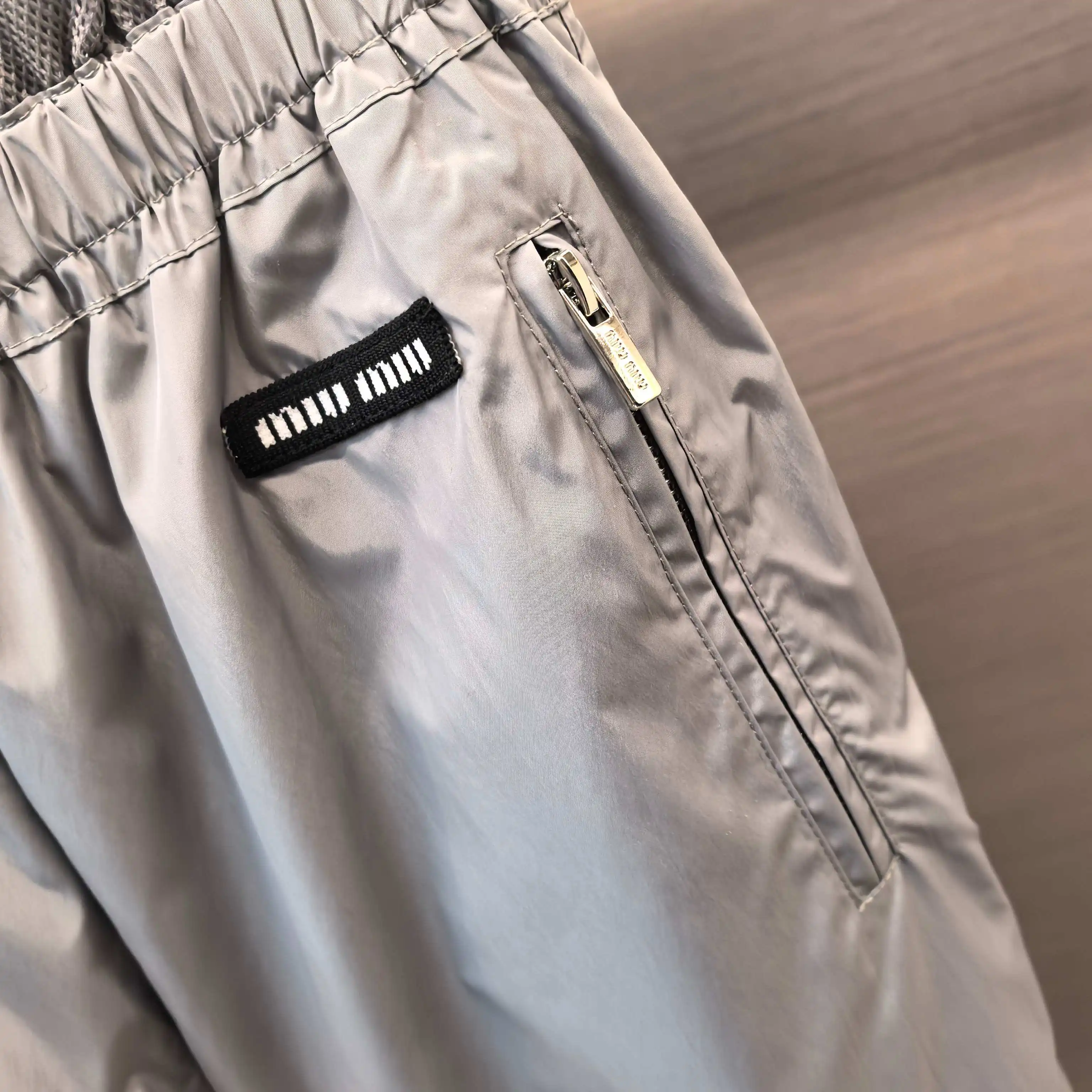Logo-Patch Technical Silk Track Pants D19023809 — view 4