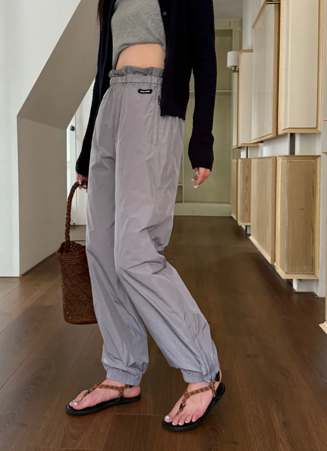 Logo-Patch Technical Silk Track Pants D19023810