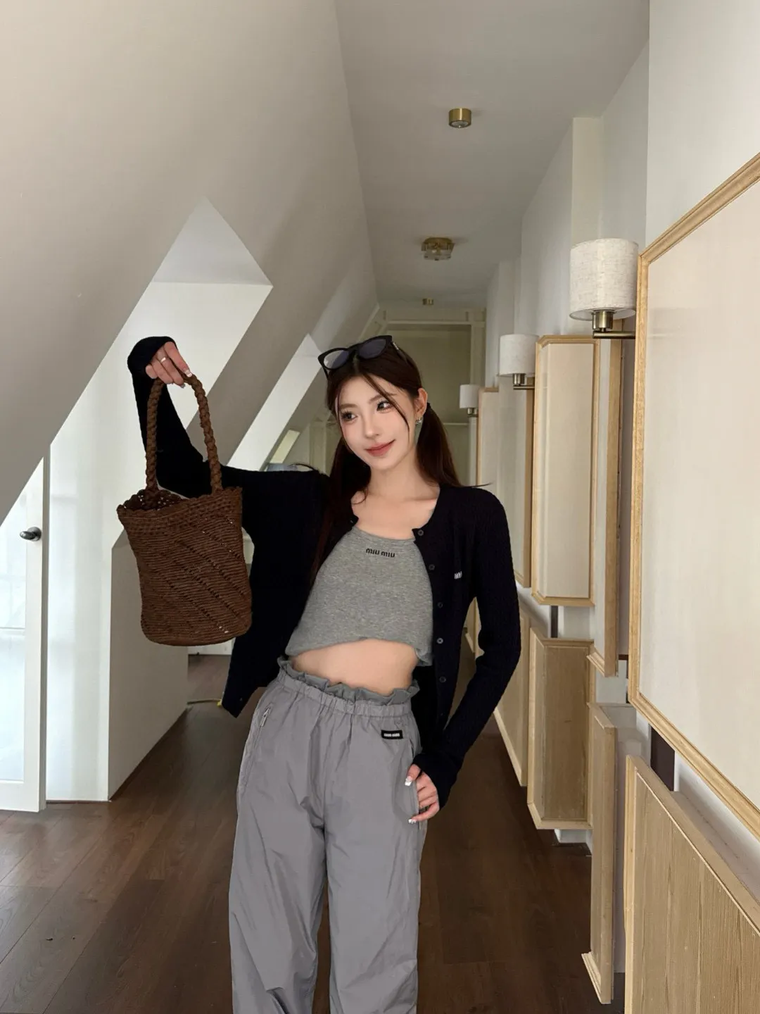 Logo-Patch Technical Silk Track Pants D19023810 — view 4