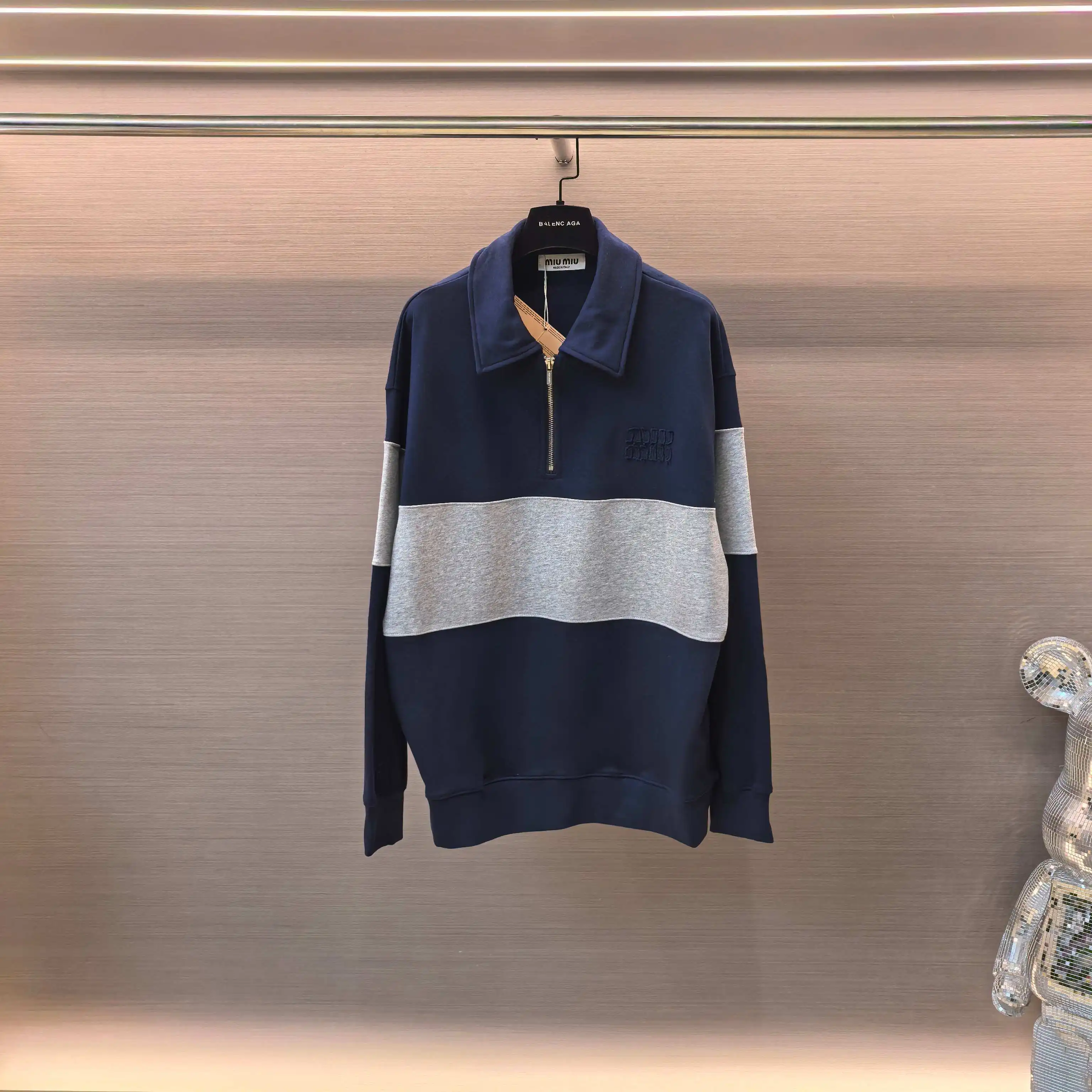Logo-Embroidered Color-Block Quarter-Zip Sweatshirt D19023677