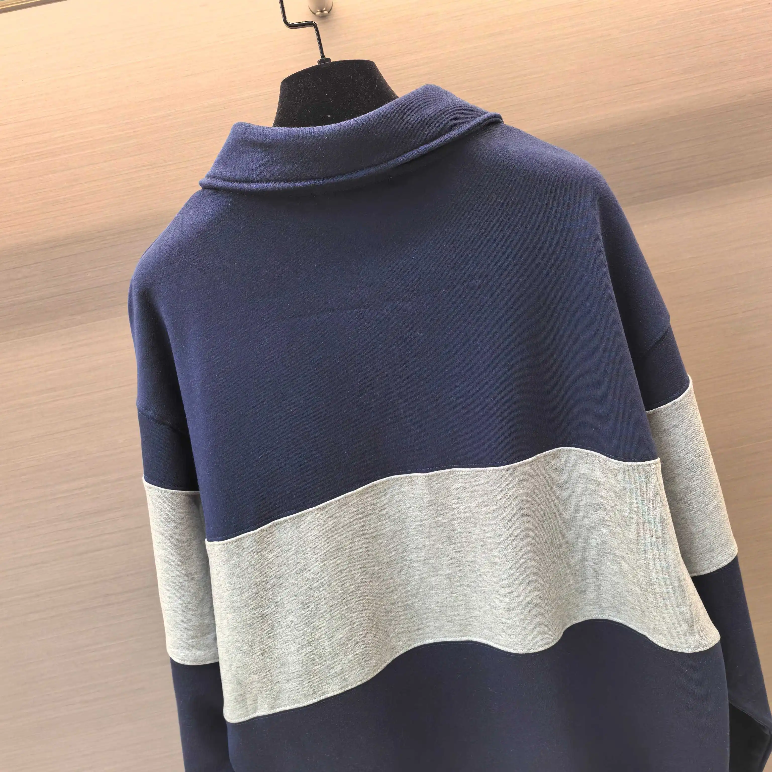 Logo-Embroidered Color-Block Quarter-Zip Sweatshirt D19023677 — view 6