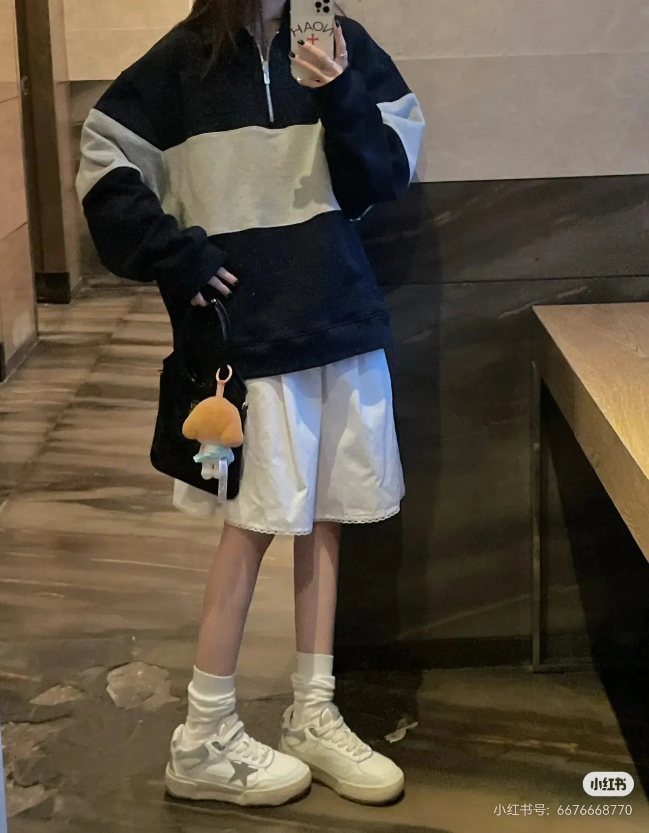 Color-Block Quarter-Zip Polo Sweatshirt D19023680 — view 2