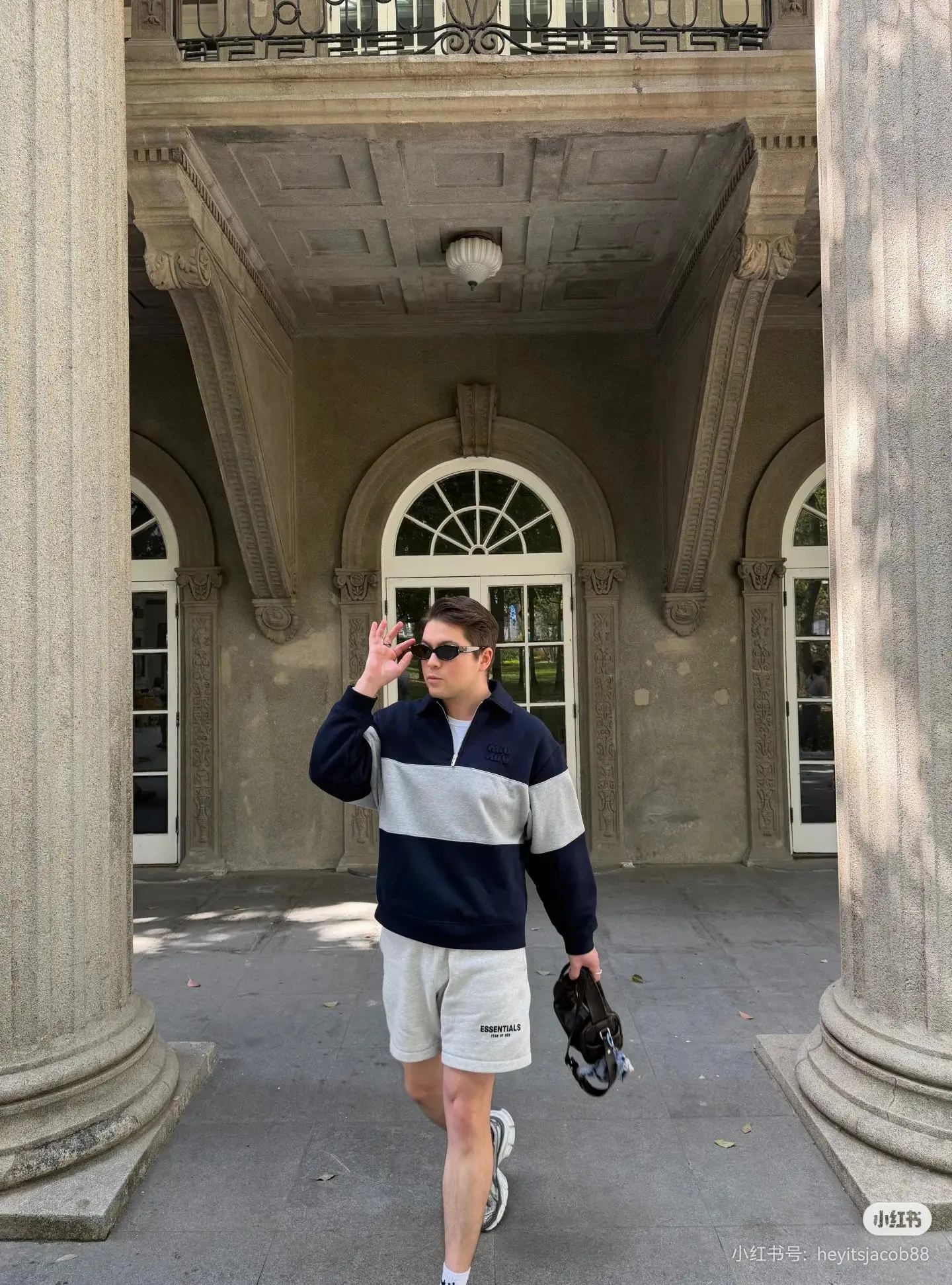 Color-Block Quarter-Zip Polo Sweatshirt D19023680 — view 8