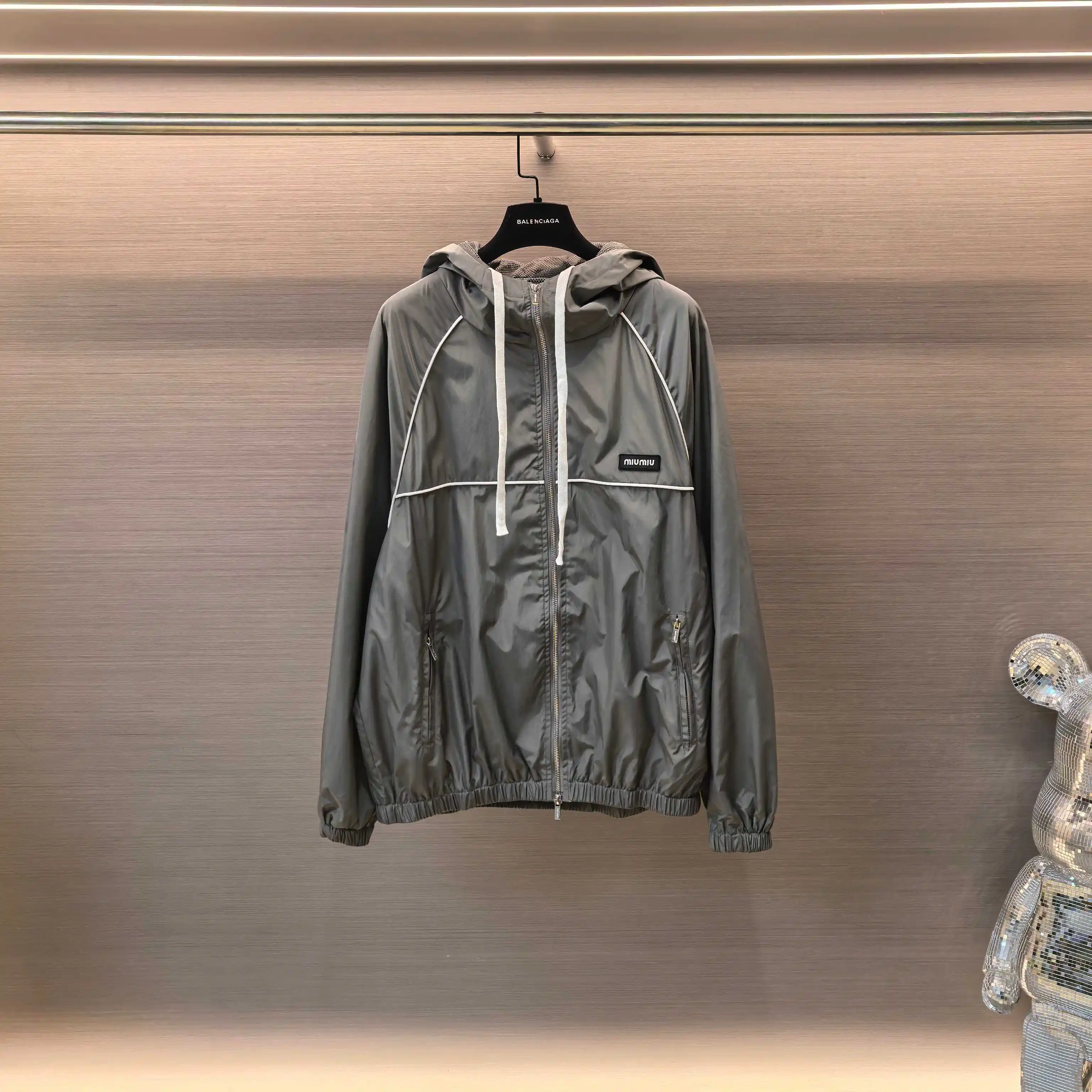 Logo-Embroidered Hooded Windbreaker Jacket D20023807