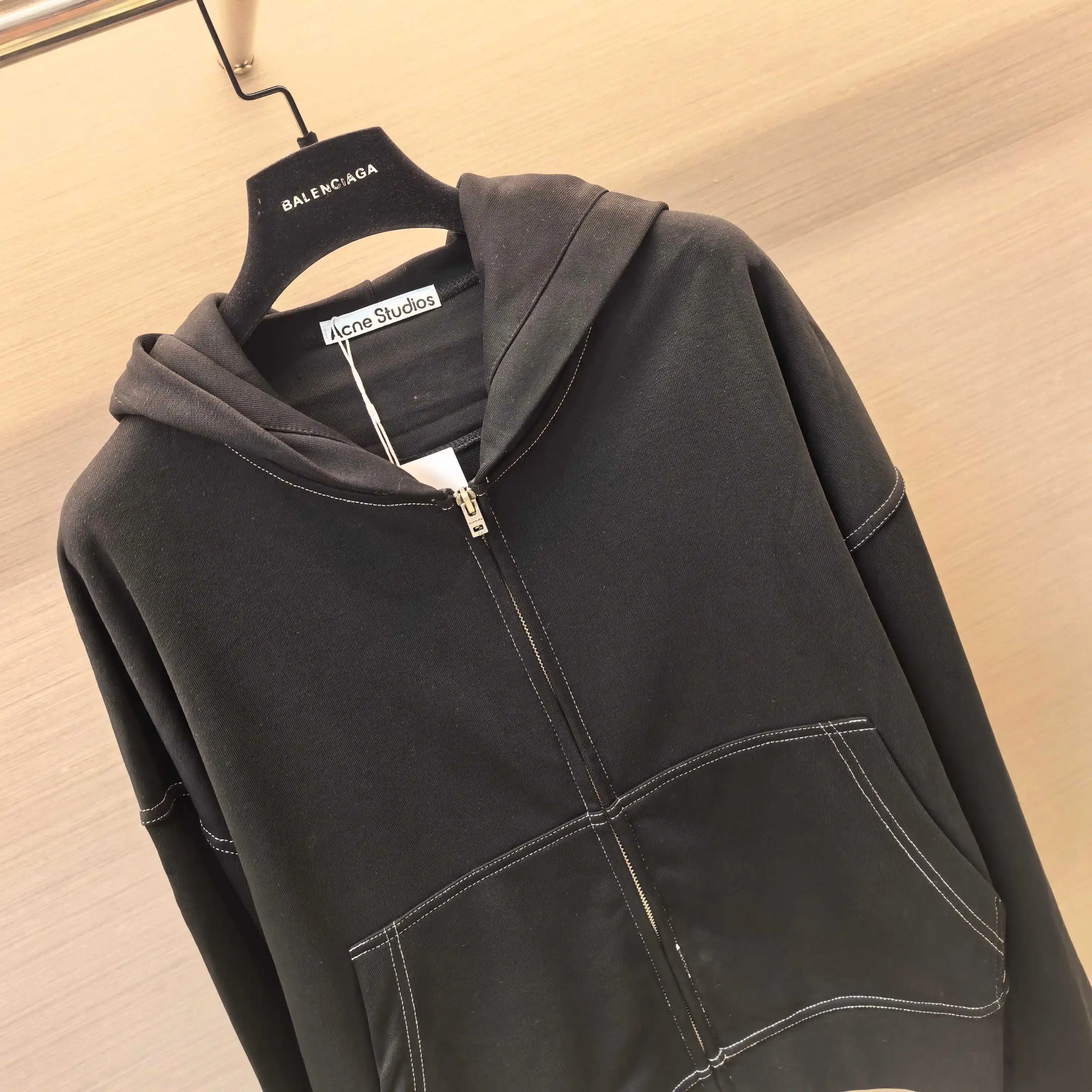 Acne Studios Logo Embroidered Zip-Up Hoodie D20523669 — view 4