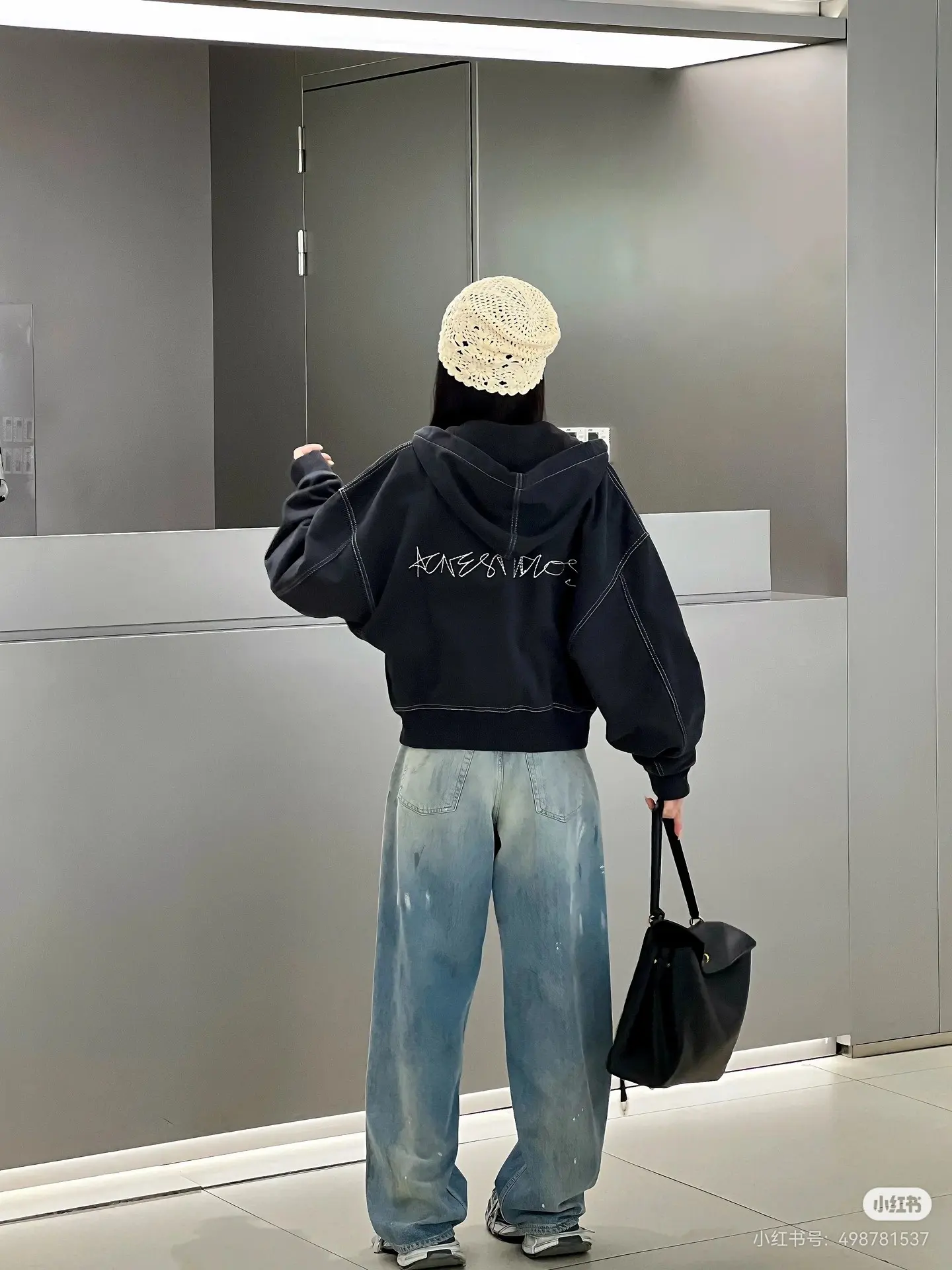 Logo Embroidered Contrast-Stitch Zip-Up Hoodie D20523666 — view 3