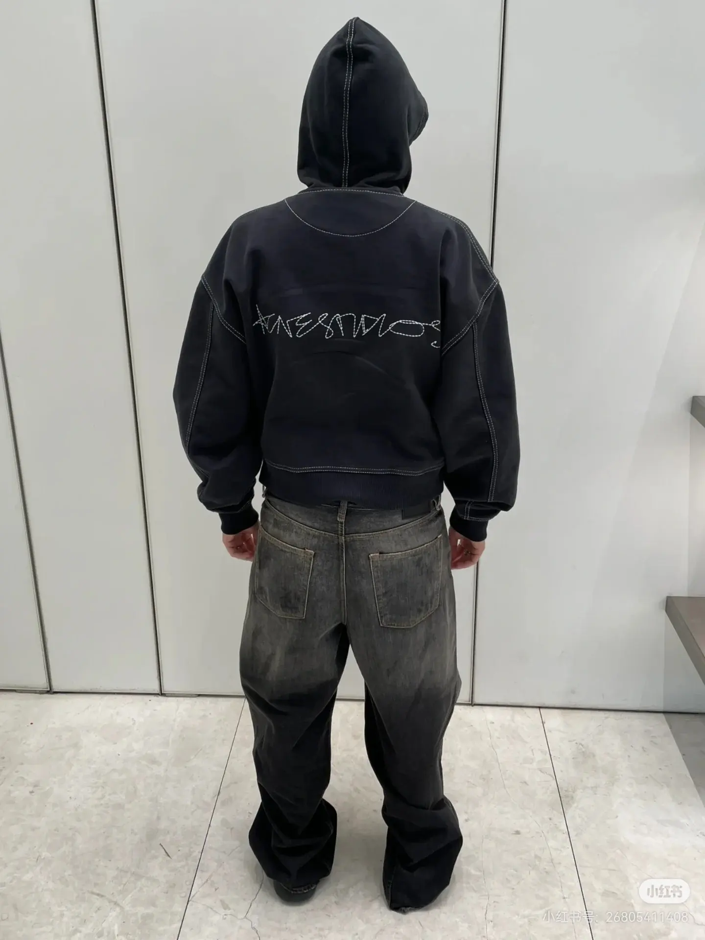 Acne Studios Contrast-Stitch Zip-Up Hoodie D20523667 — view 7