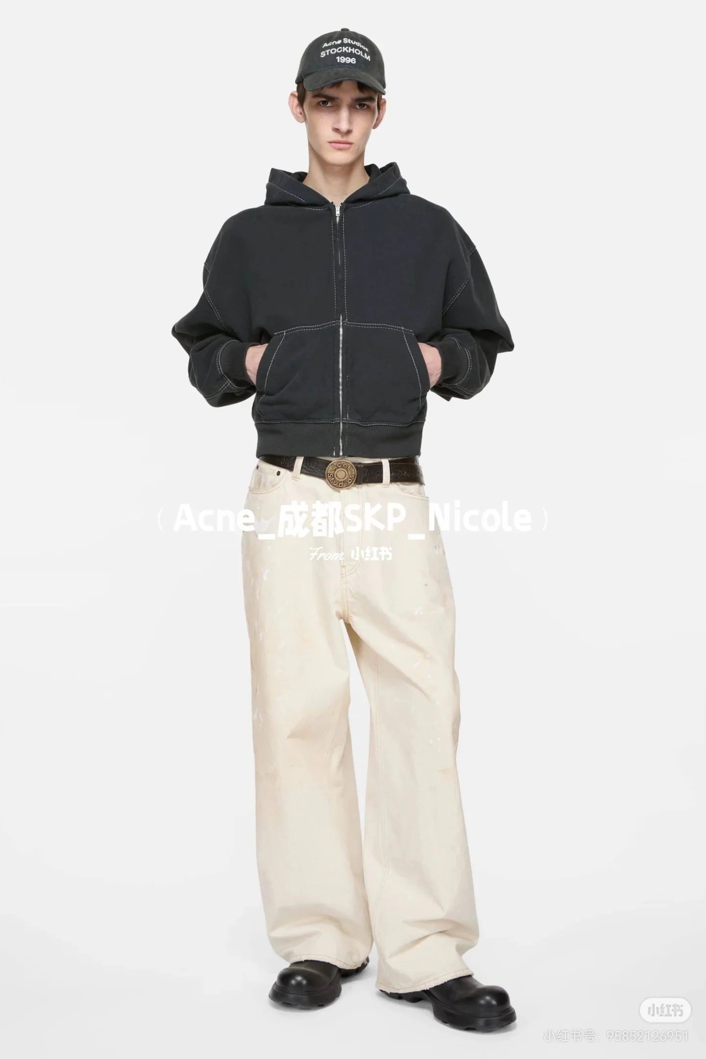 Acne Studios Logo Embroidered Zip-Up Hoodie D20523673 — view 9
