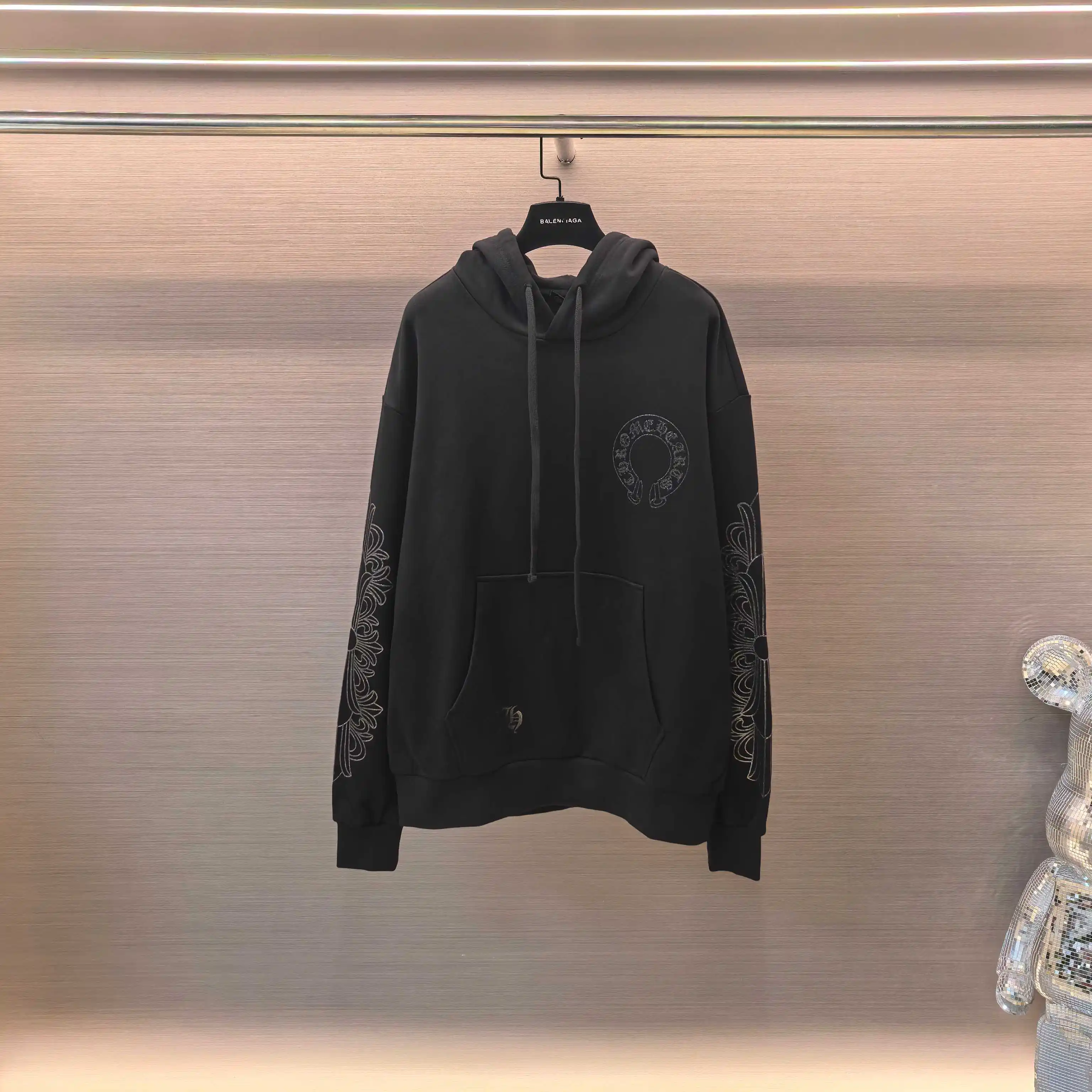 Glitter Cross Print Cotton-Jersey Hoodie D21023664 — view 2
