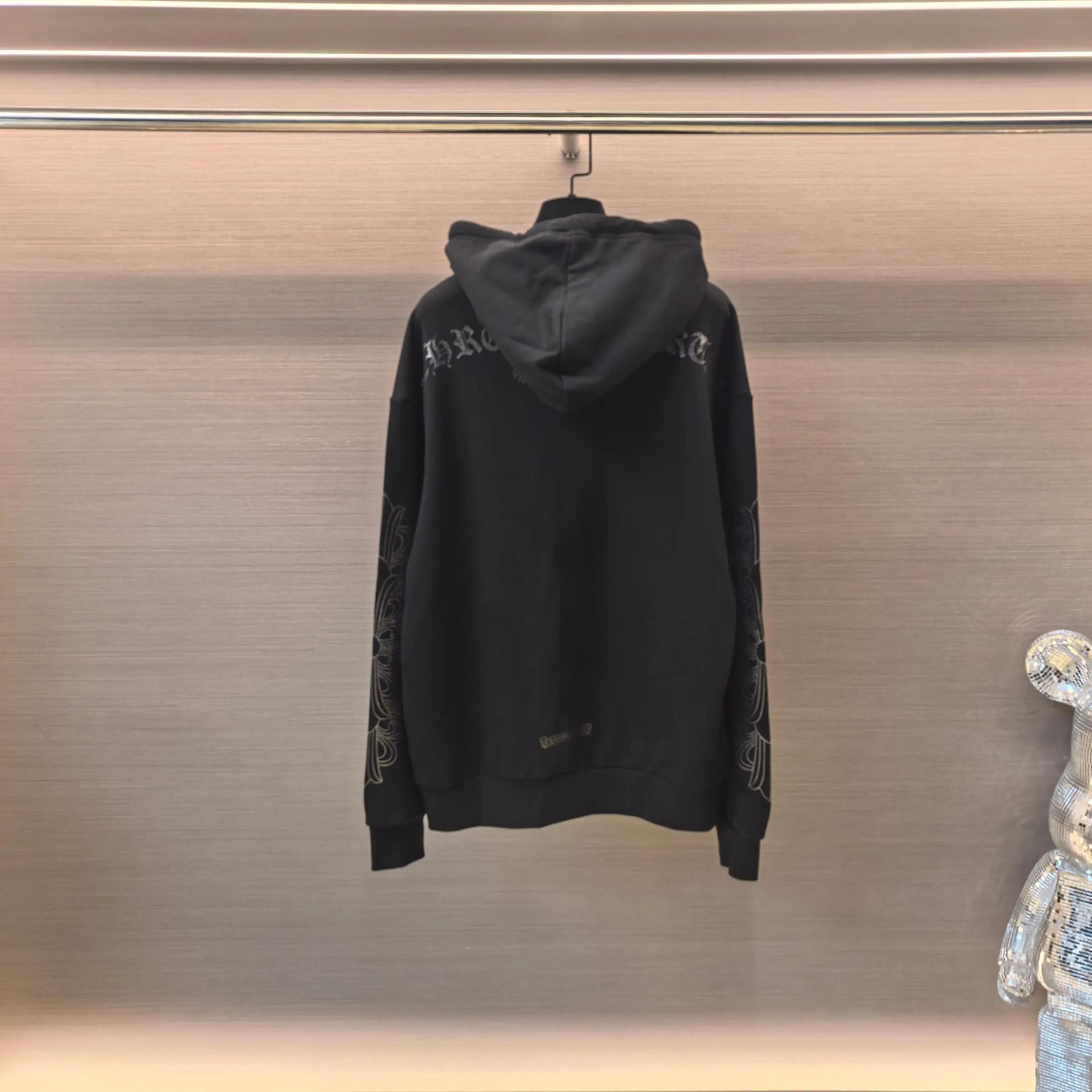 Glitter Cross Print Cotton-Jersey Hoodie D21023664 — view 3