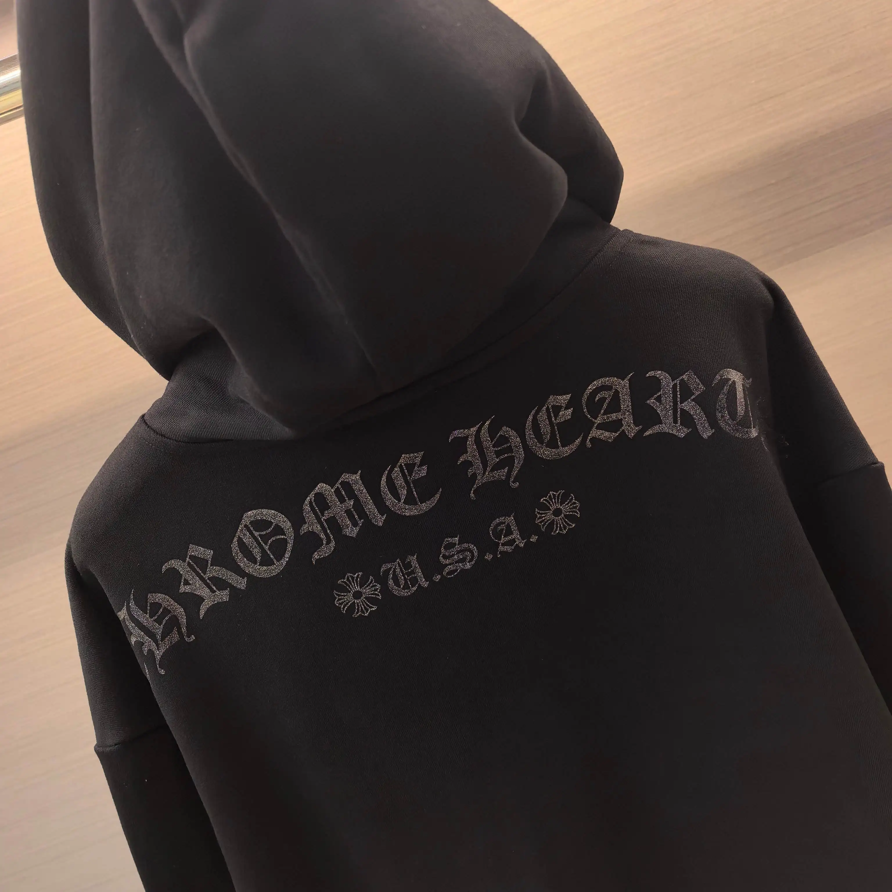 Glitter Cross Print Cotton-Jersey Hoodie D21023664 — view 5