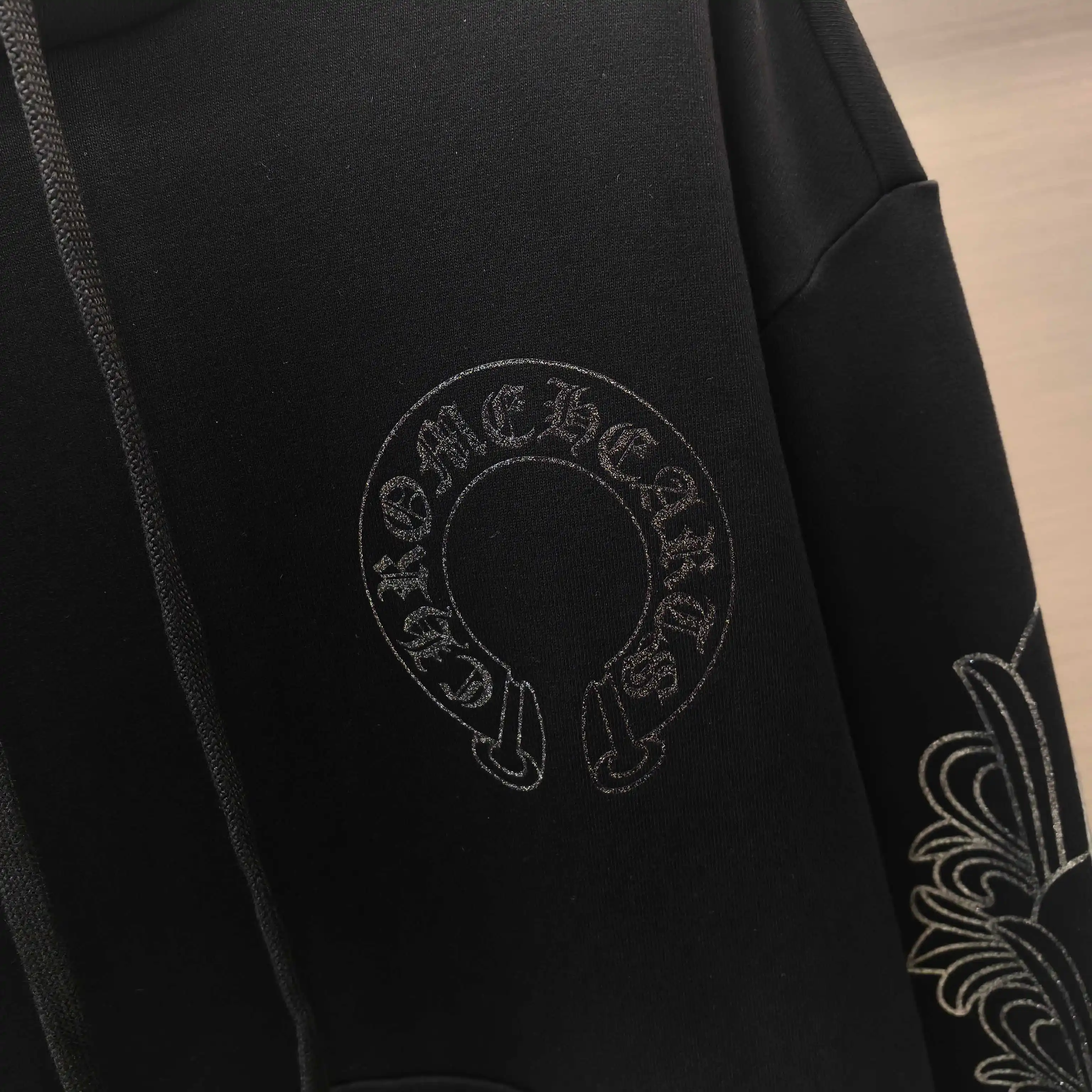 Glitter Cross Print Cotton-Jersey Hoodie D21023664 — view 6