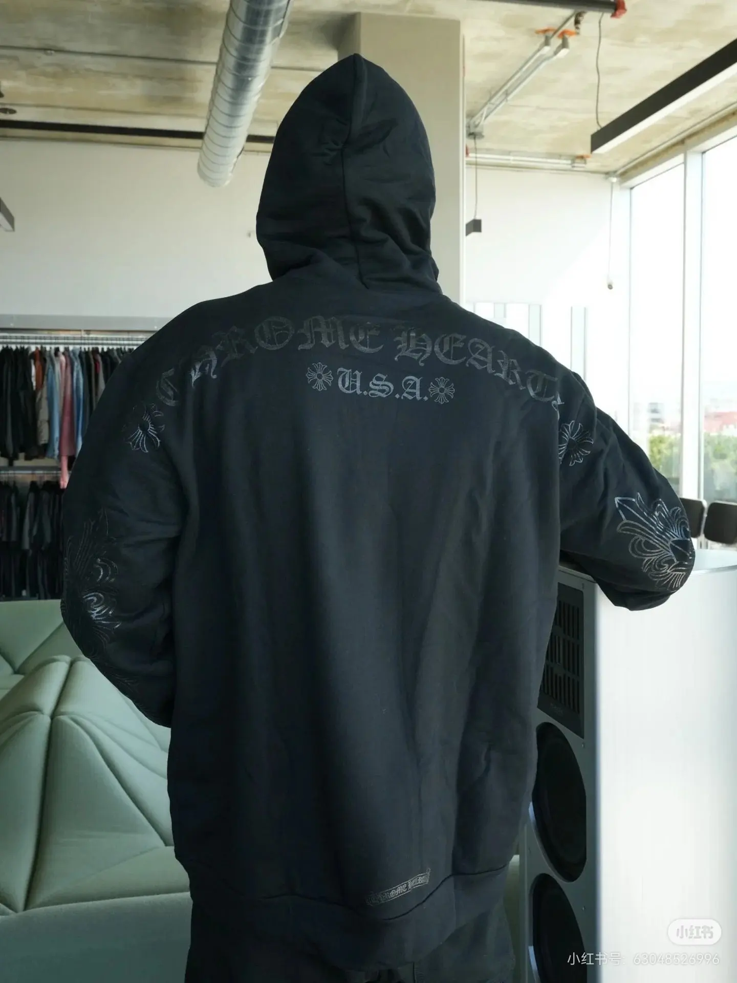 Chrome Hearts Logo Print Cotton Hoodie D21023665 — view 4