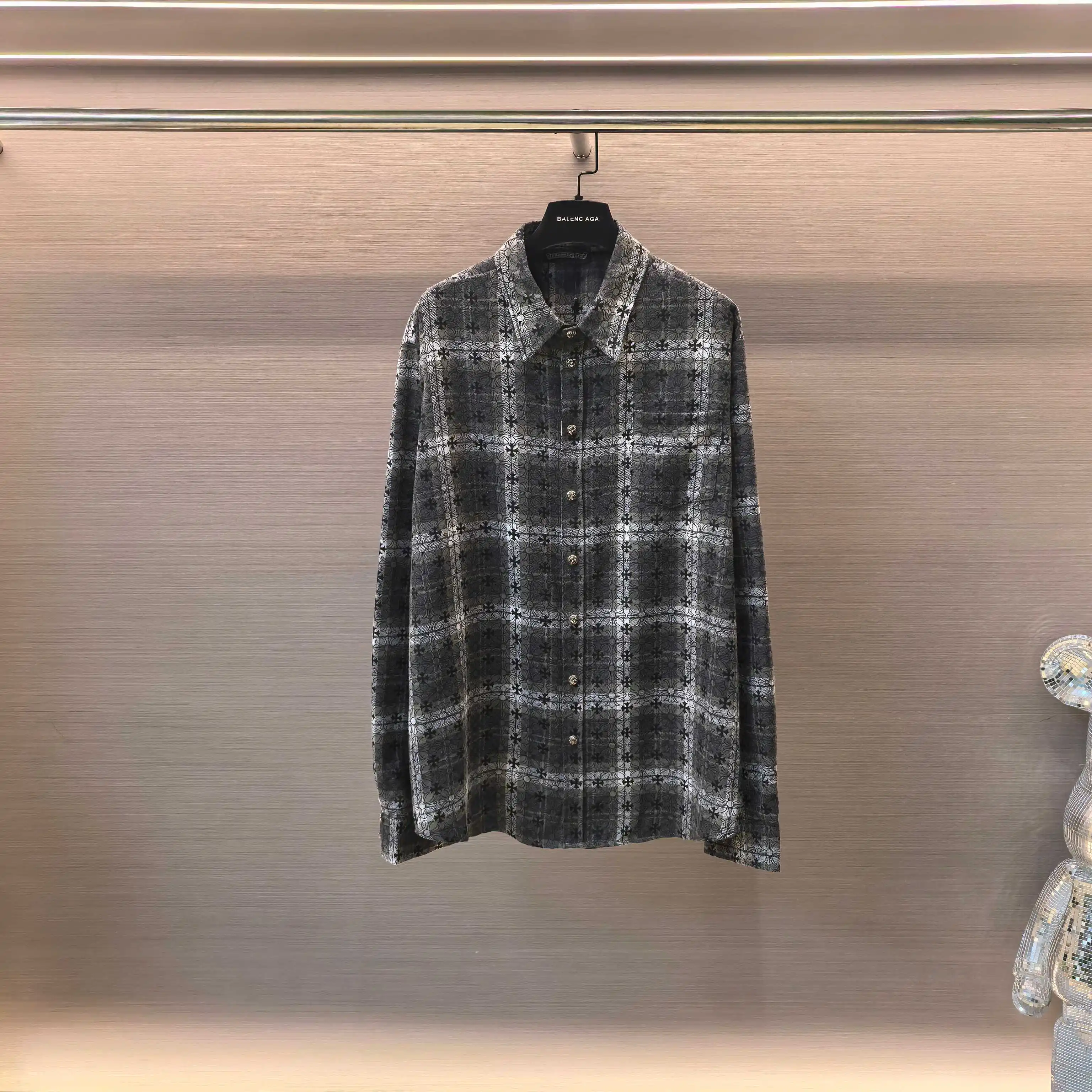 Chrome Hearts Plaid Flannel Shirt with Leather Cross Patches D21523783