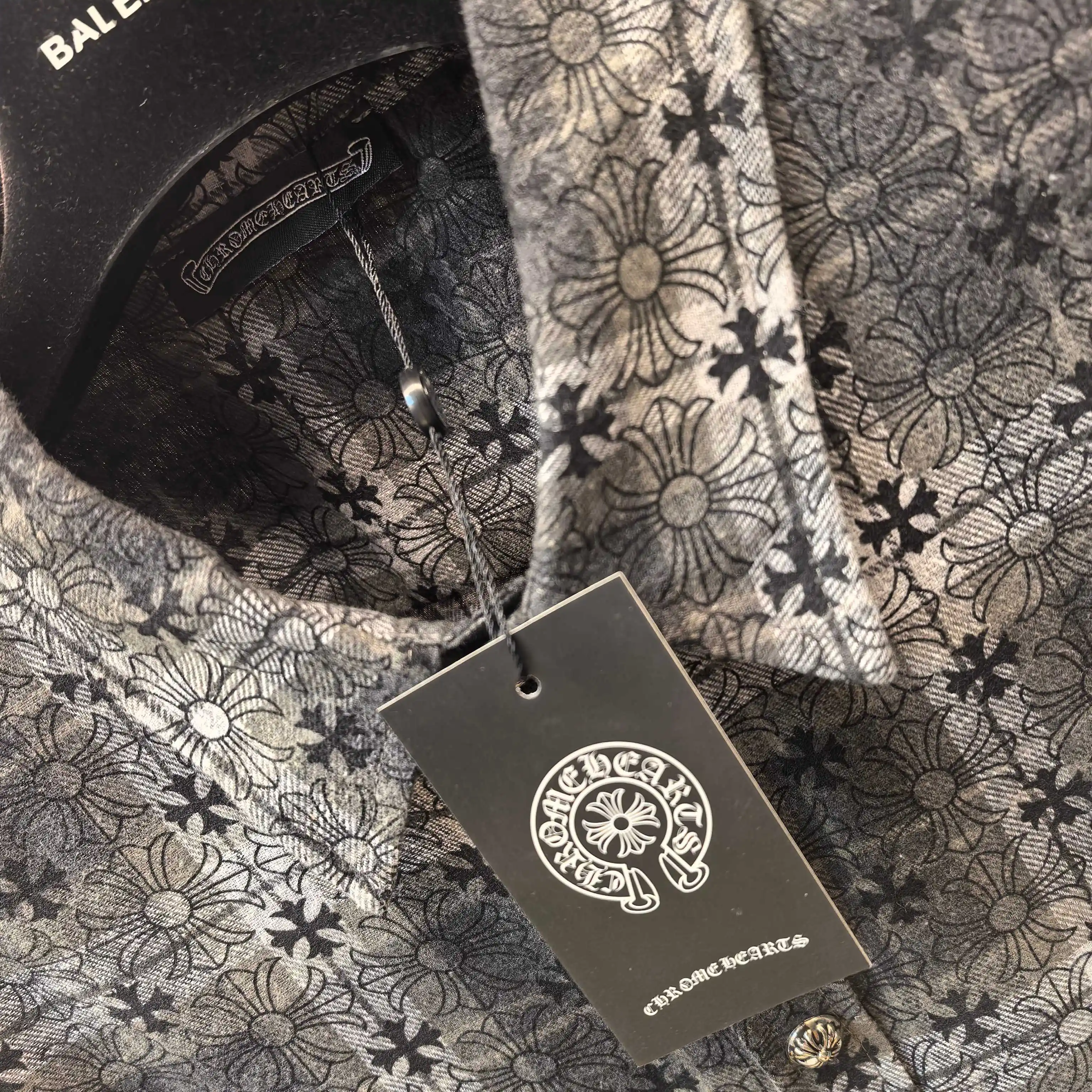 Chrome Hearts Plaid Flannel Shirt with Leather Cross Patches D21523783 — view 4