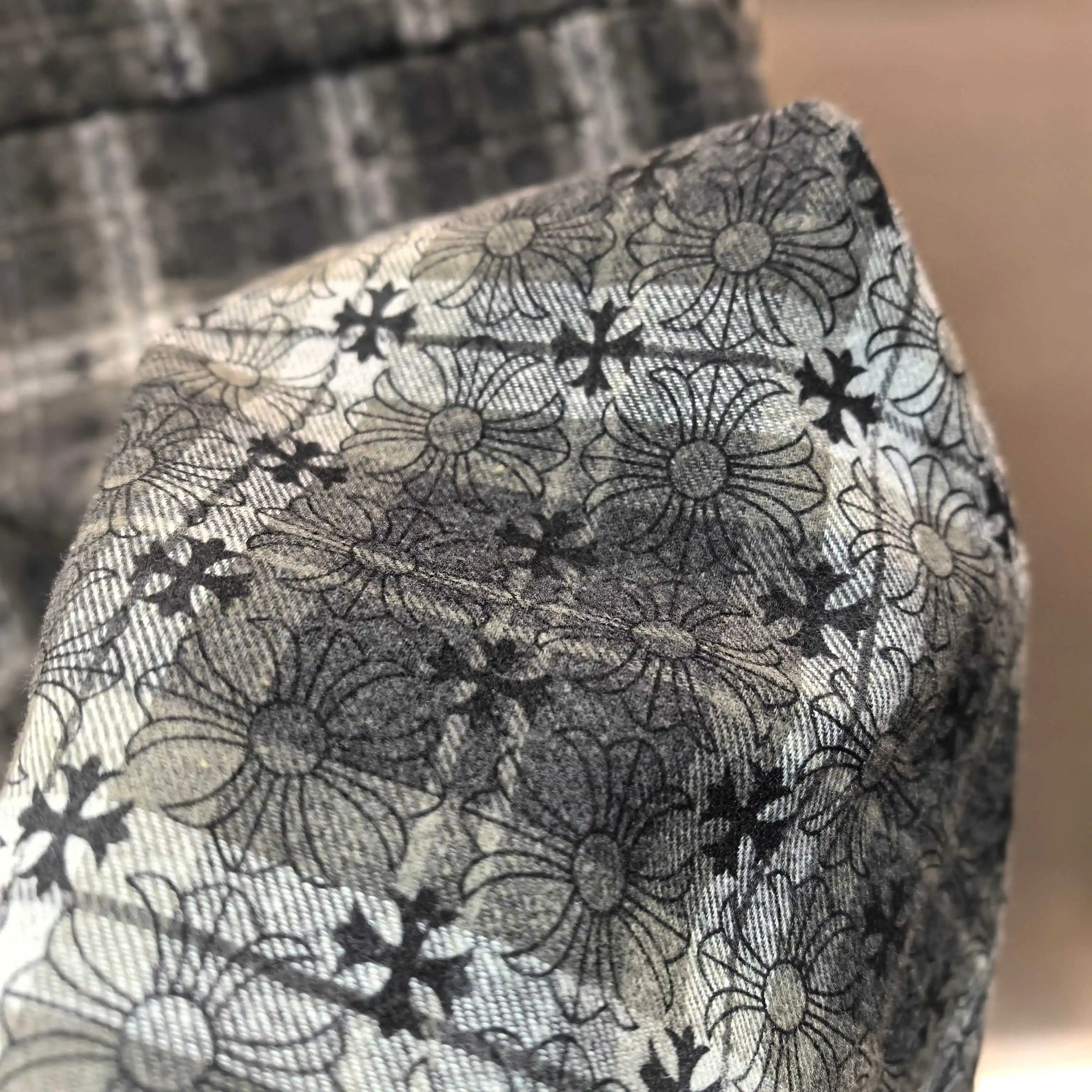 Chrome Hearts Plaid Flannel Shirt with Leather Cross Patches D21523783 — view 8