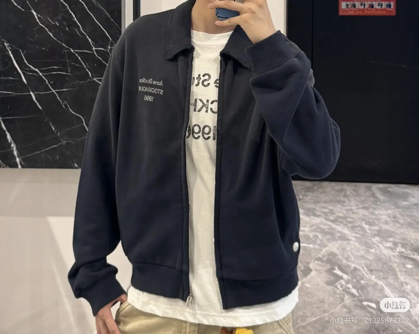 Logo-Print Faded Zip-Up Sweatshirt D22523694 — view 7