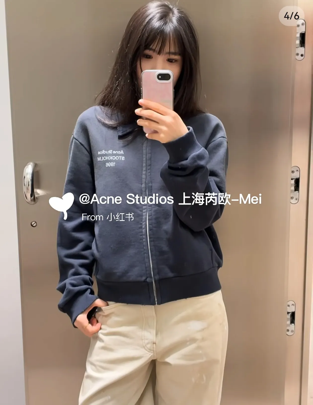 Logo-Print Faded Zip-Up Sweatshirt D22523694 — view 8