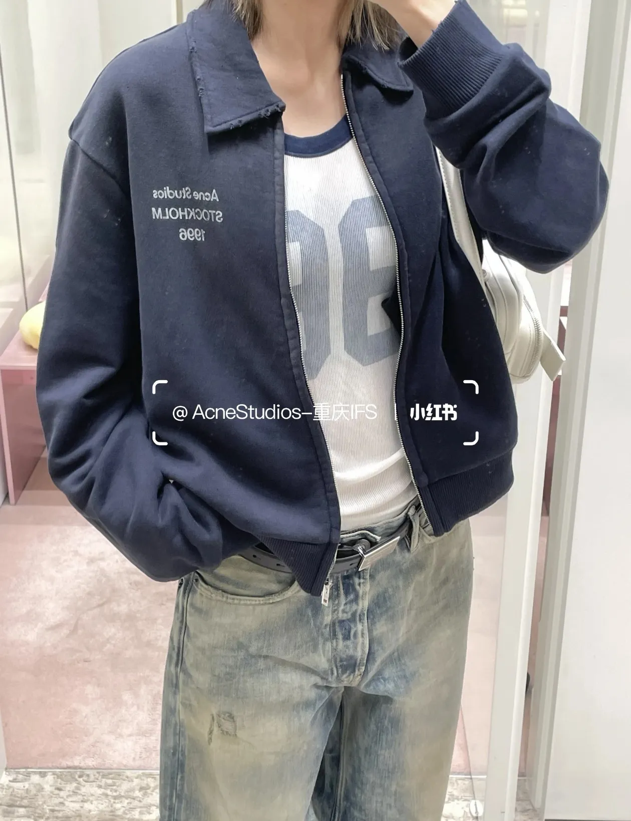 Logo-Print Zip-Up Cotton Sweatshirt D22523696