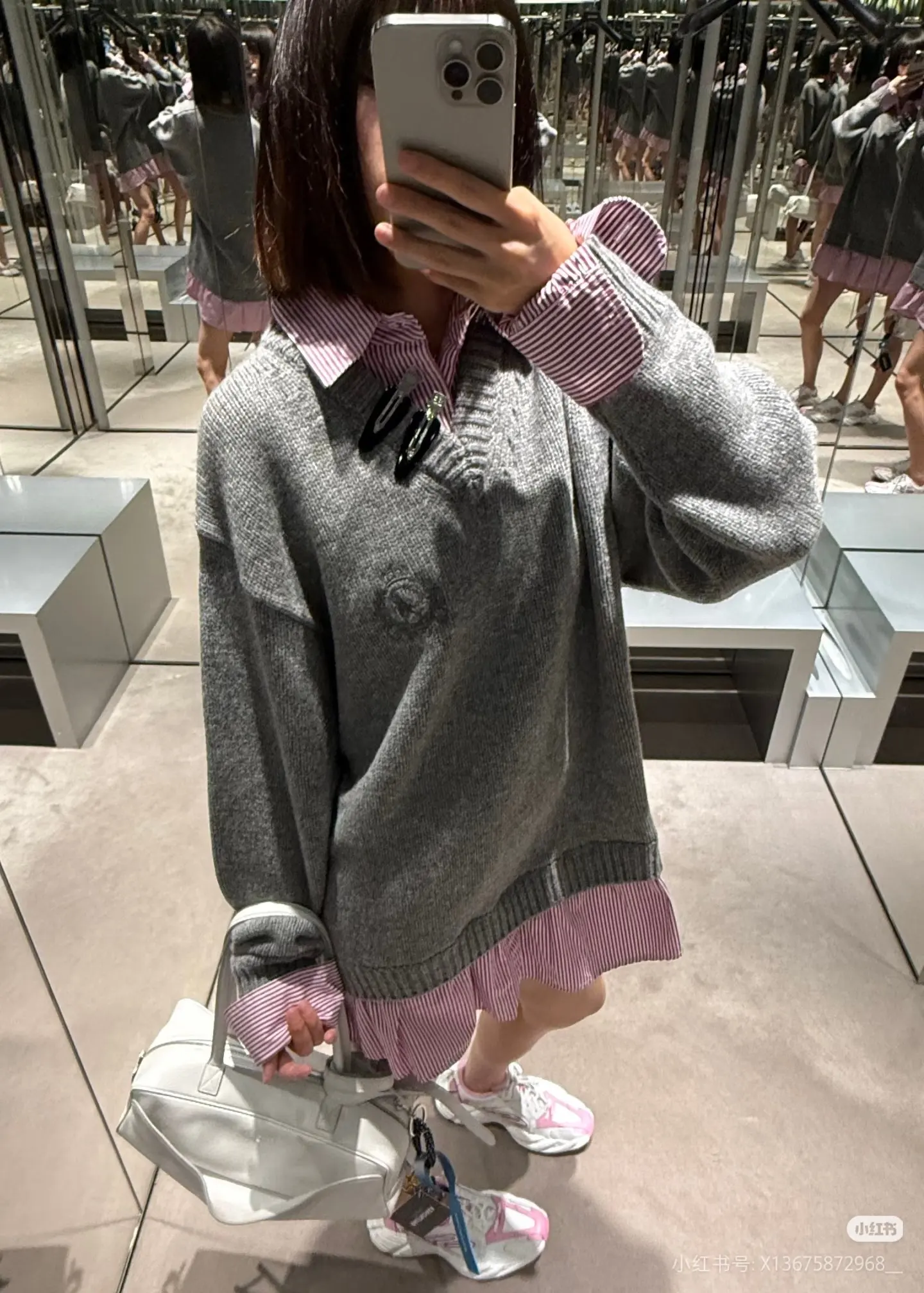 Oversized Layered-Effect Wool-Blend Sweater D22523773 — view 5