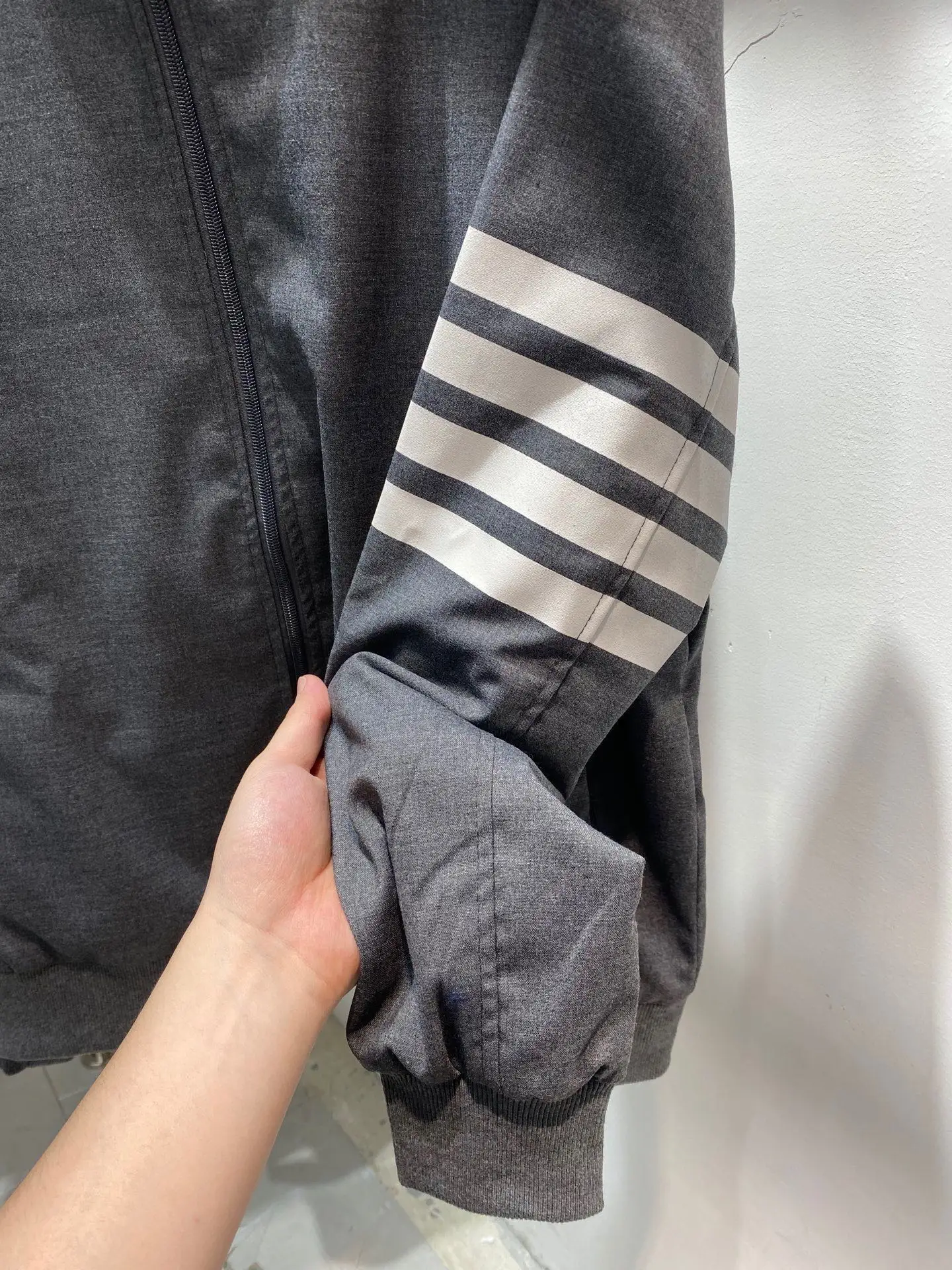 4-Bar Striped Cotton Bomber Jacket D22513839 — view 6