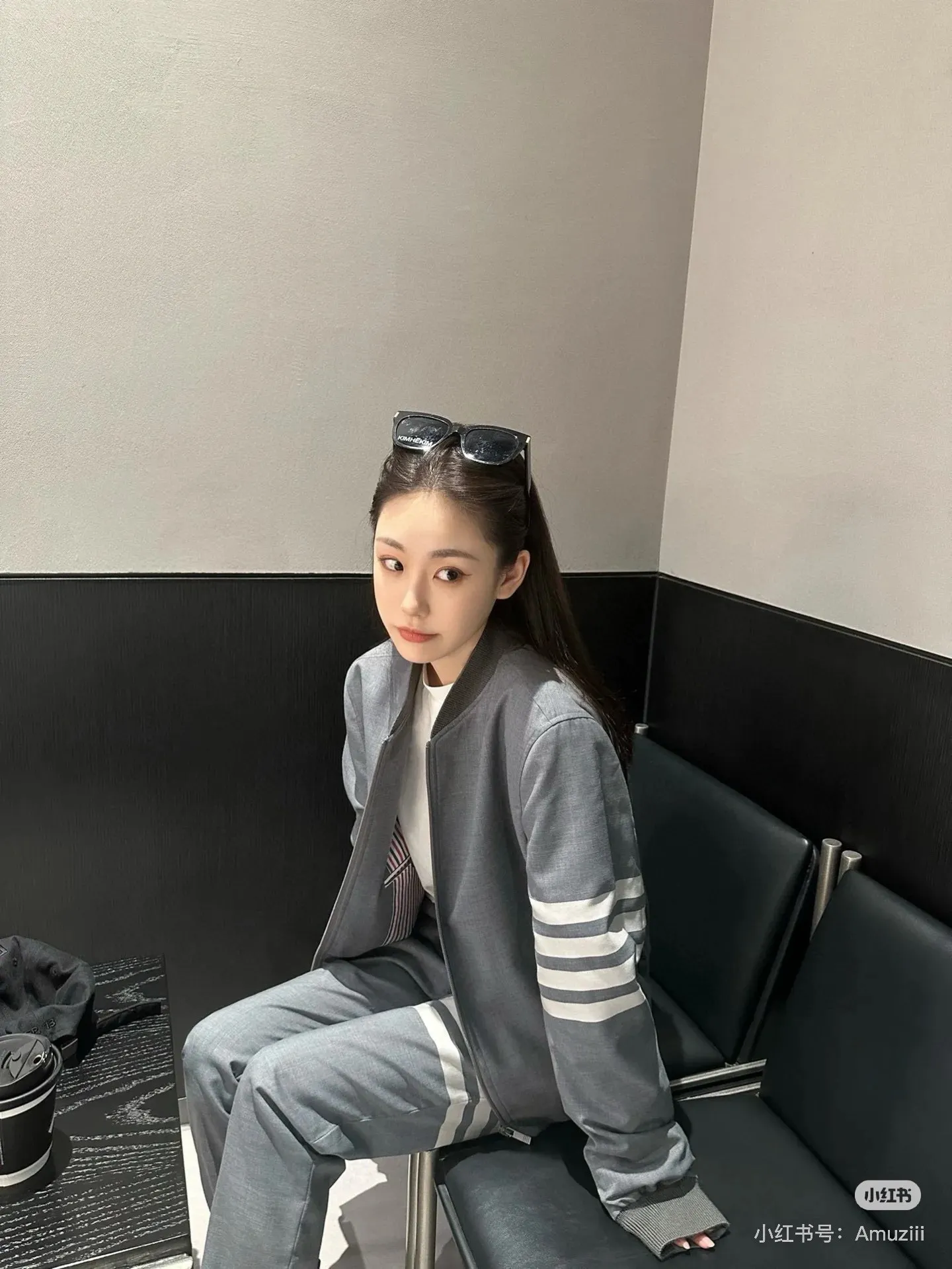 Four-Bar Stripe Cotton Bomber Jacket D22513838 — view 2