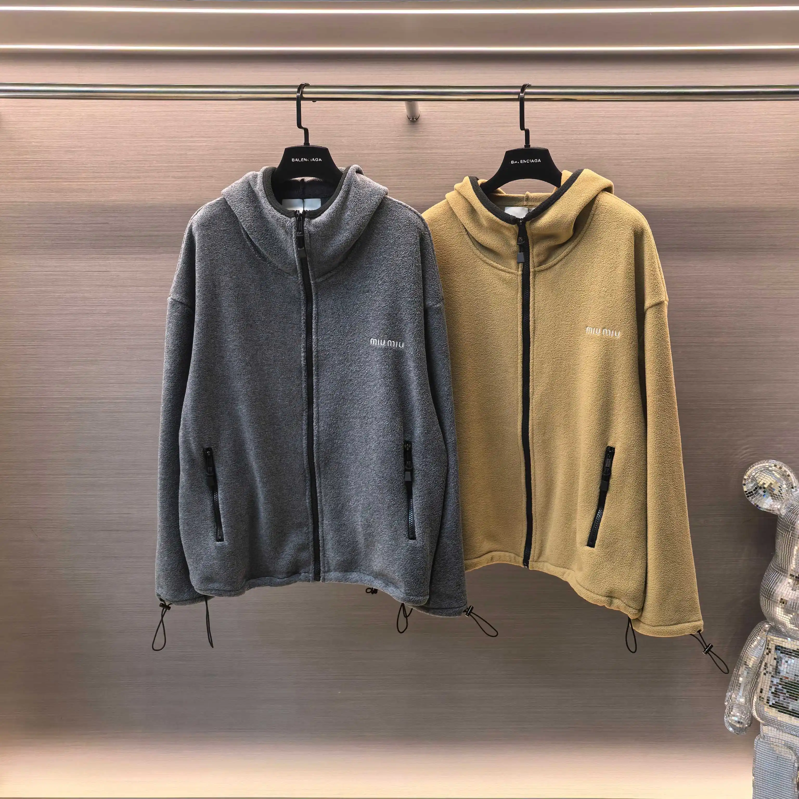 Logo-Embroidered Fleece Hooded Jacket D23523709