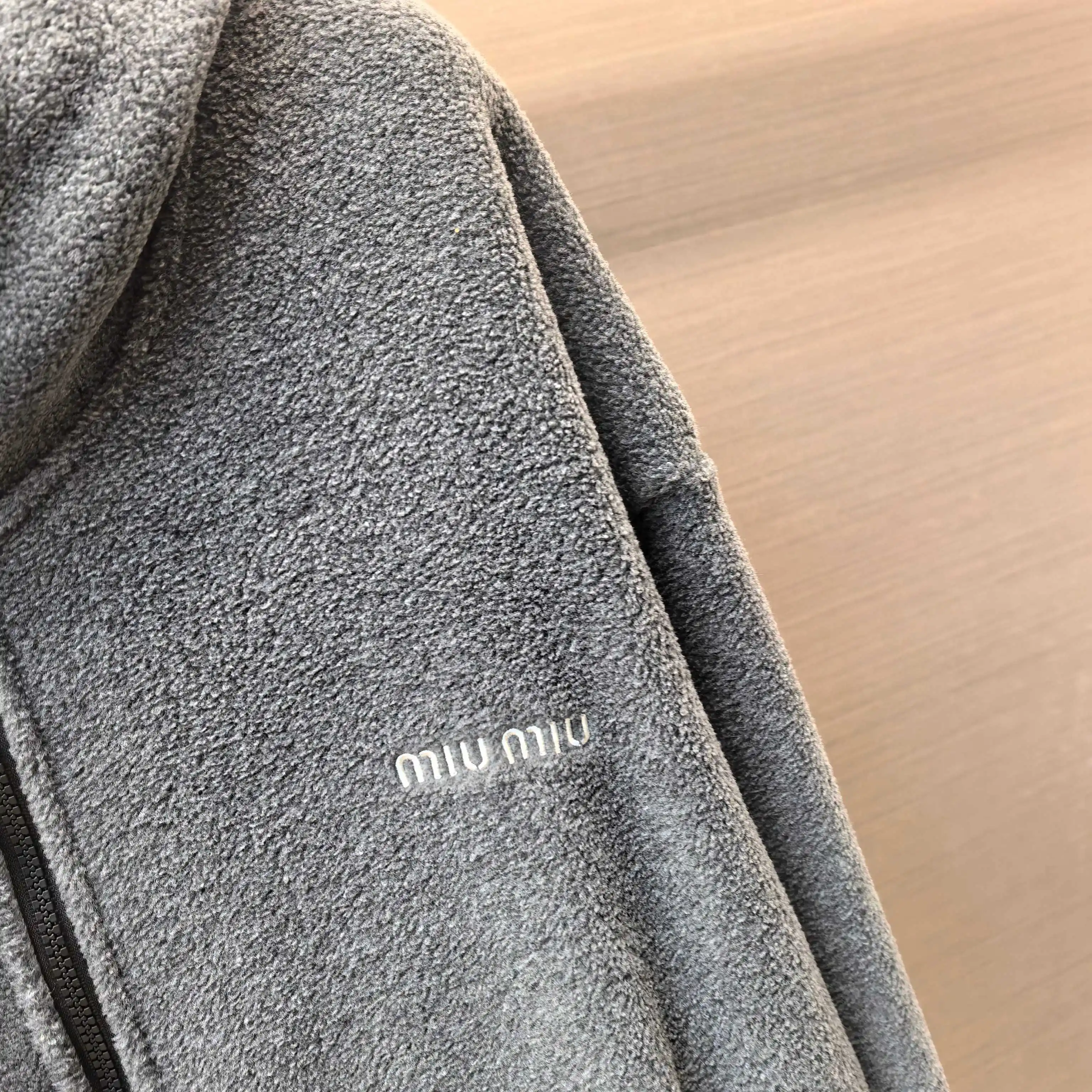 Logo-Embroidered Fleece Hooded Jacket D23523709 — view 4