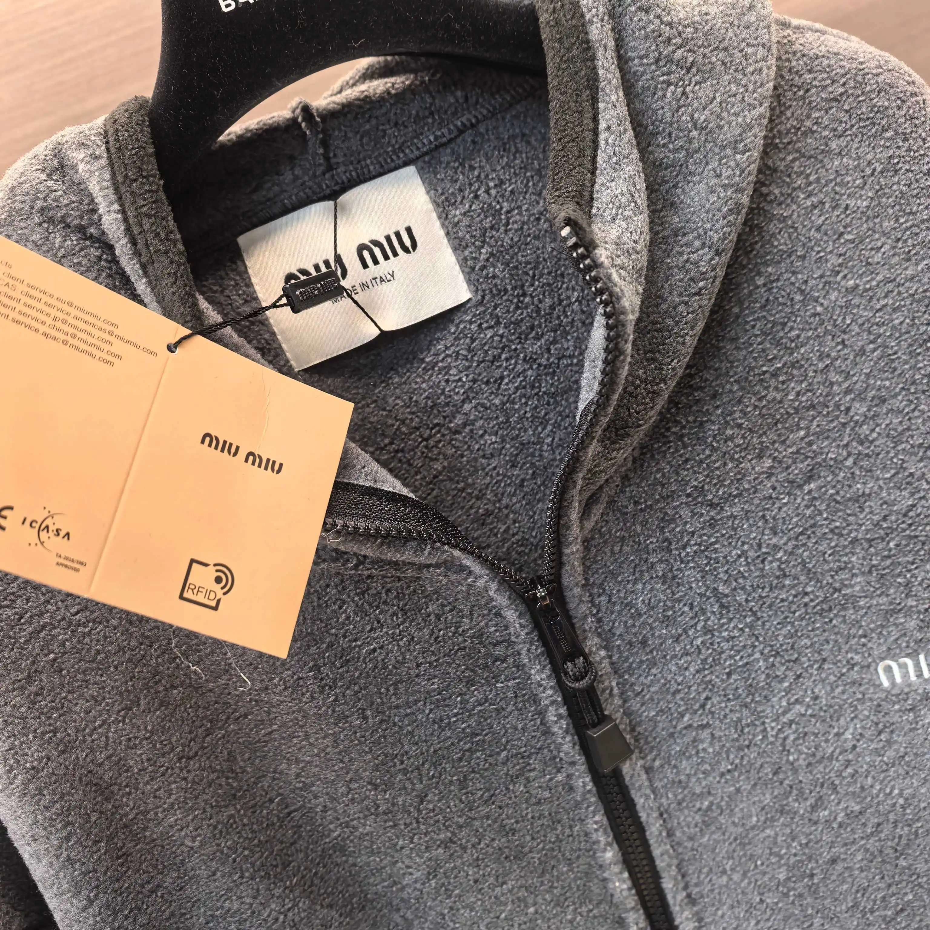Logo-Embroidered Fleece Hooded Jacket D23523709 — view 8