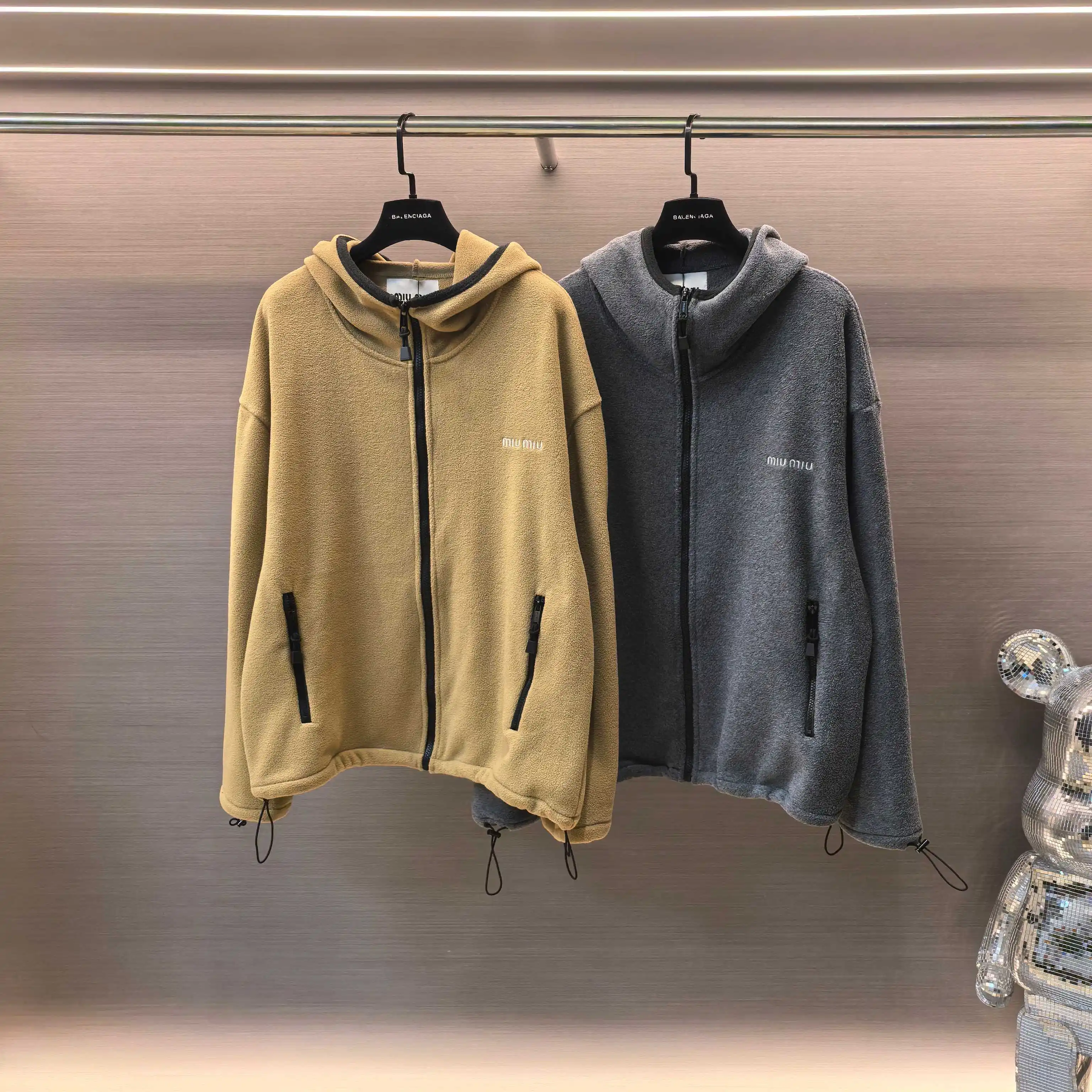 Logo-Embroidered Fleece Hooded Jacket D23523707