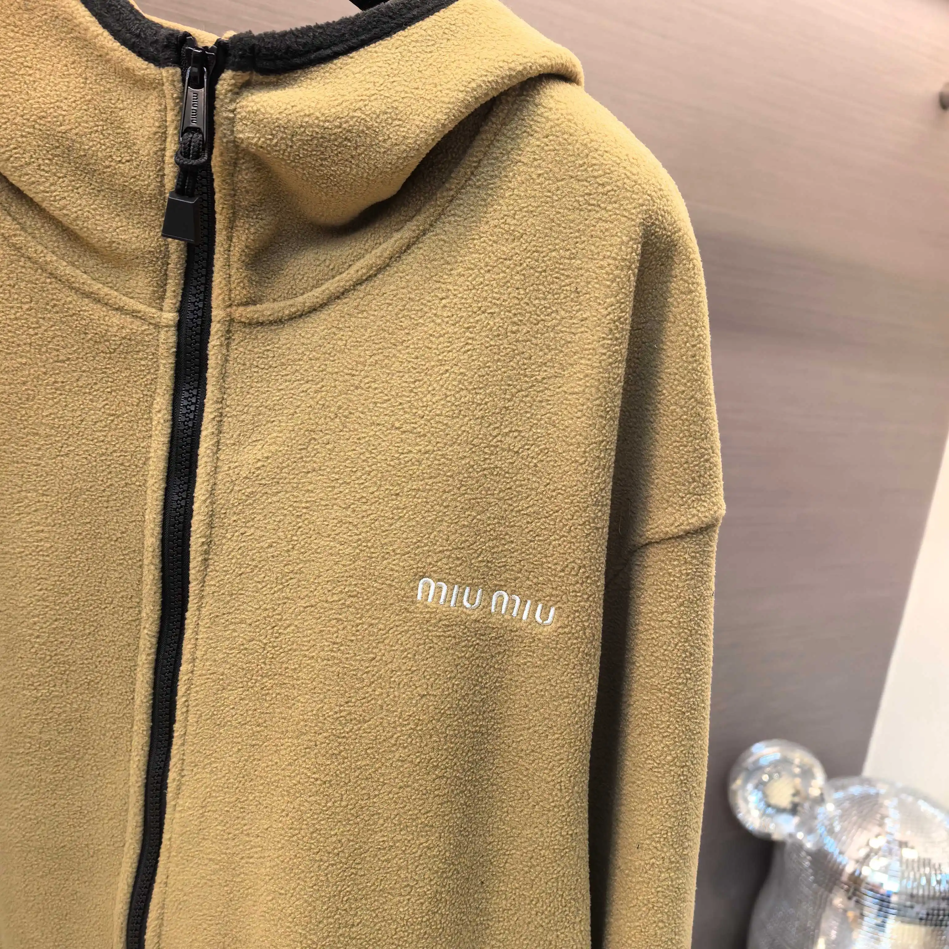 Logo-Embroidered Fleece Hooded Jacket D23523707 — view 5