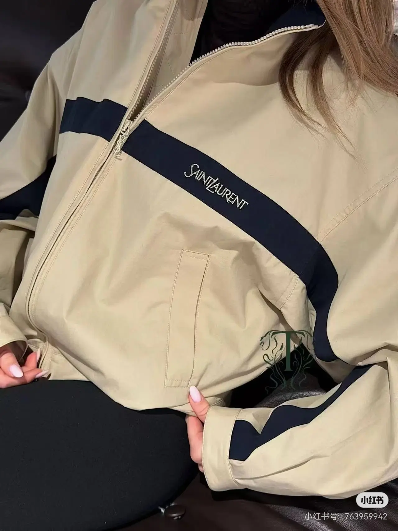 Contrast-Stripe Embroidered Track Jacket D23523641 — view 4