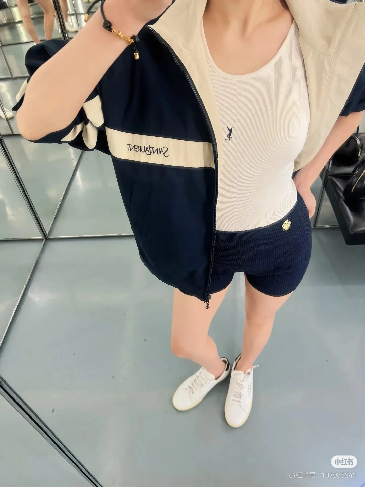 Contrast-Trim Embroidered Track Jacket D23523635 — view 5