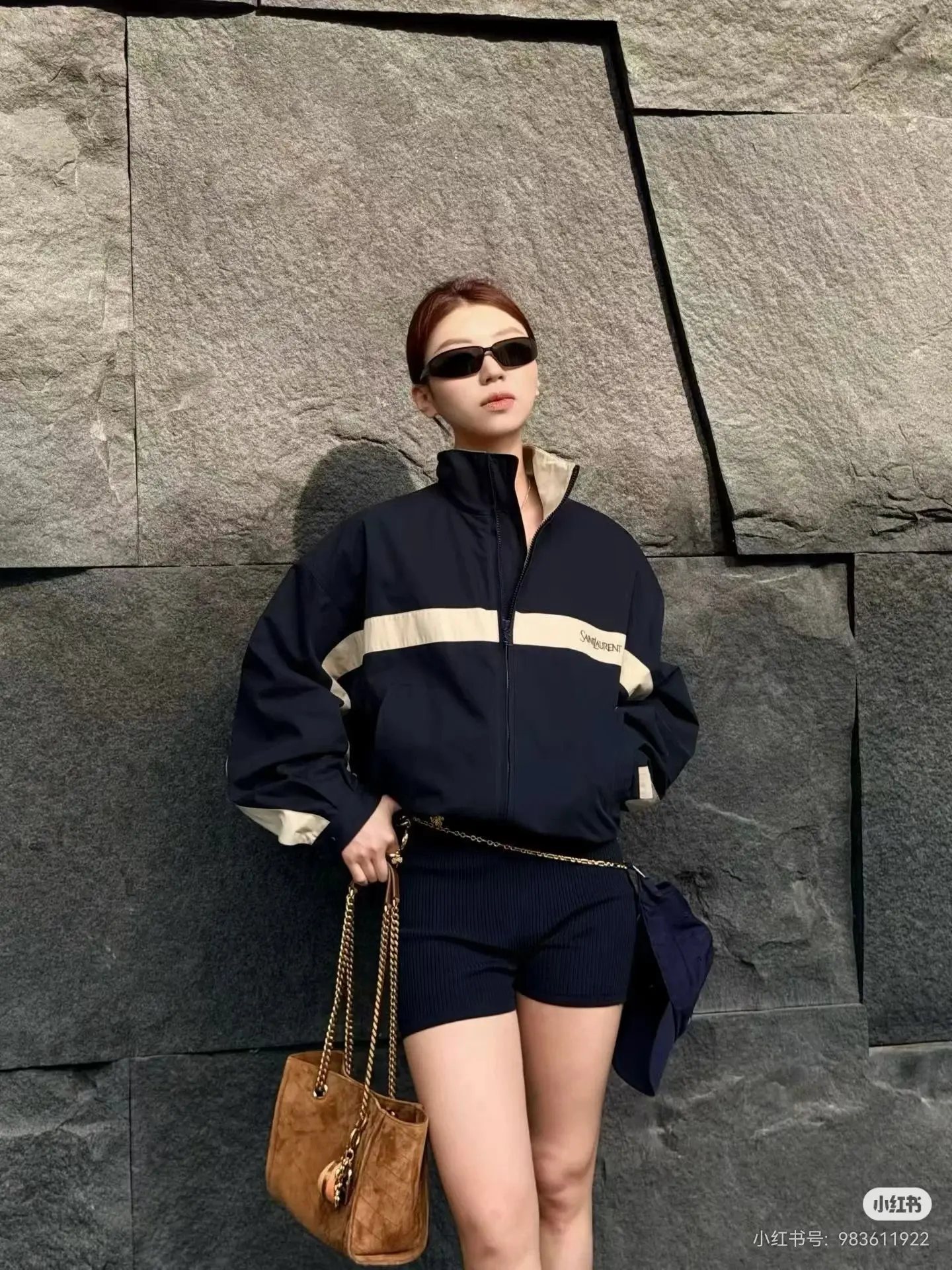 Contrast Stripe Embroidered Track Jacket D23523636 — view 3