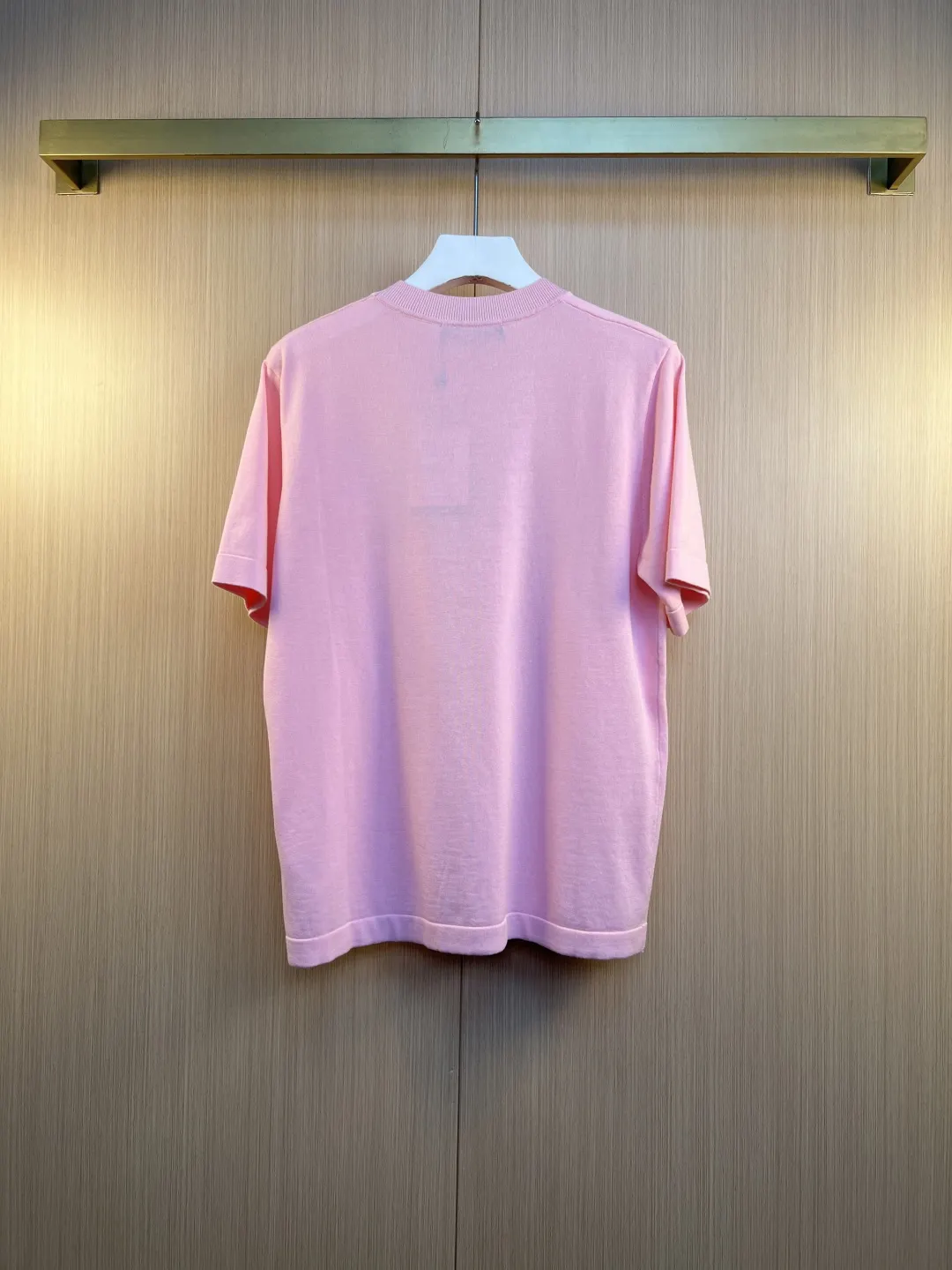 Embroidered Logo Knit Short-Sleeve Top D24020561 — view 7