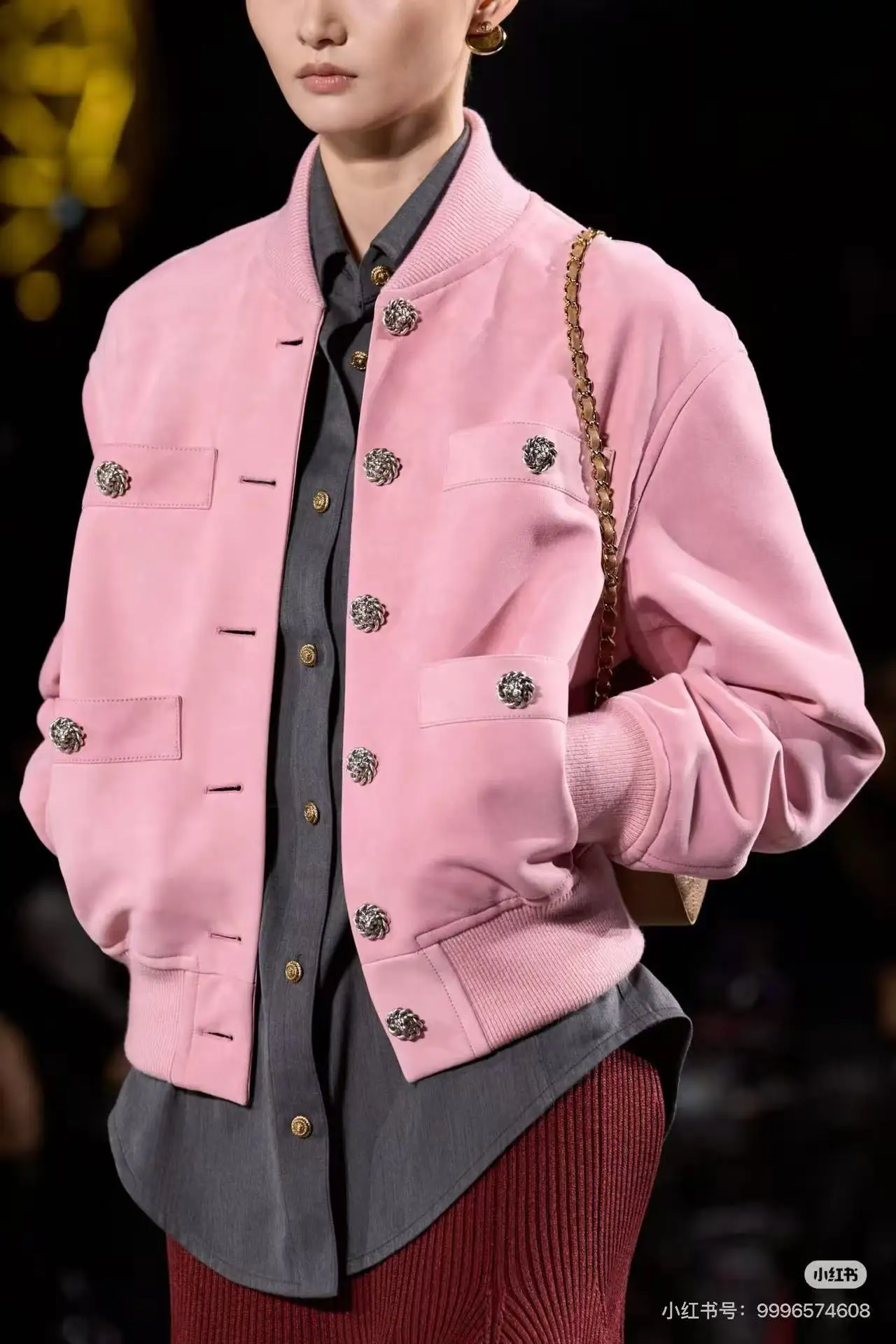 Faux Suede Bomber Jacket D25023854 — view 3